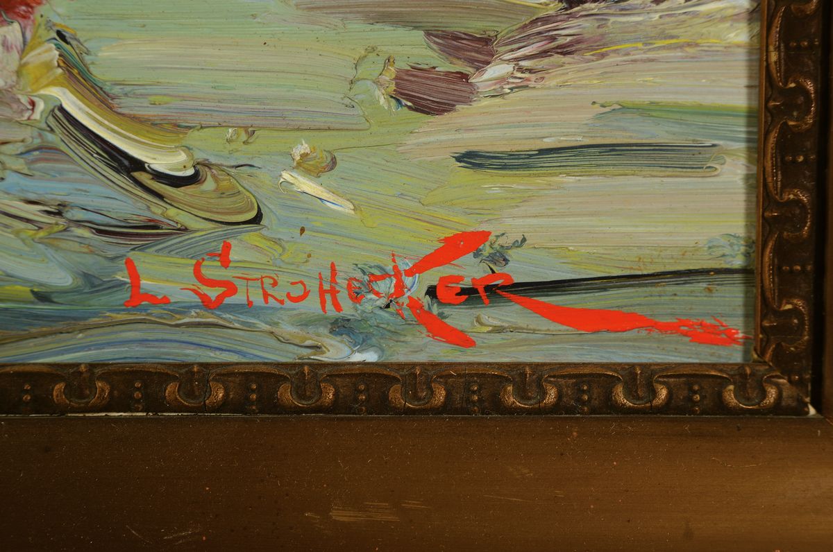 Detail a: Luis Strohecker-Socias, 1924/25-1980, Fischerboote an der Küste Kataloniens, Öl/Lwd/Holz, rechts unten signiert, ca. 45.5x60cm, R. ca. 67x82cm