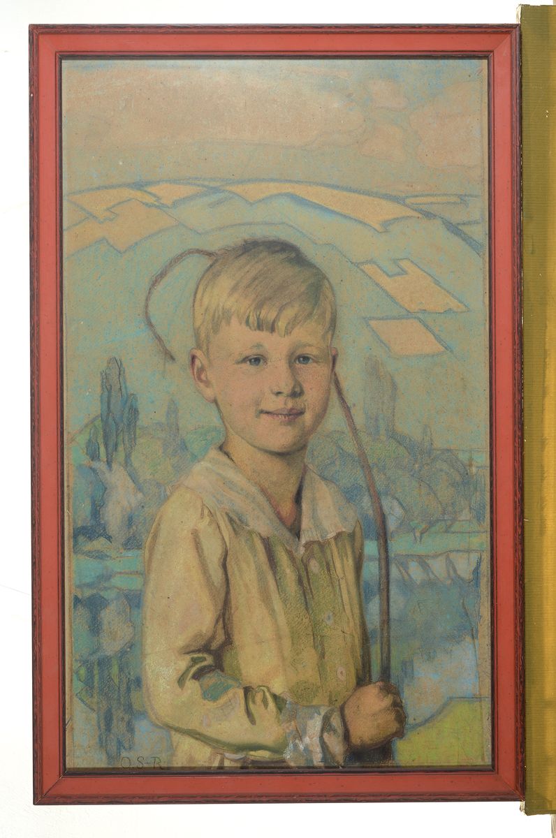 Detail k: Otto Sohn-Rethel, 1877 Düsseldorf-1949 Anacapri, Studium in Düsseldorf, Worpswede, Paris und Rom, hier: Porträt eines Jungen mit Peitsche, Pastell ...