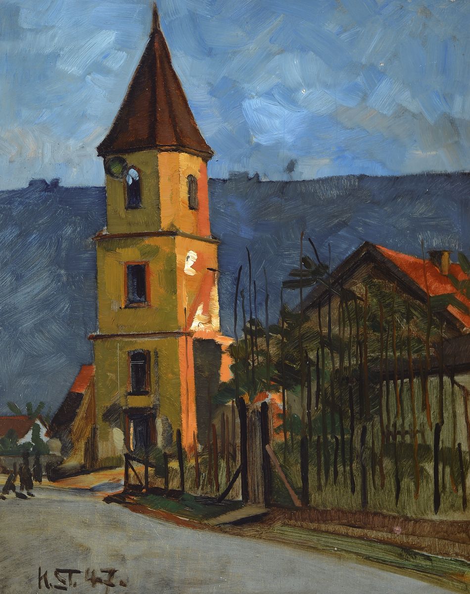 Karl Stohner, 1894 Mannheim-1957 Paris, Studium an der Akademie Karlsruhe, gründete 1924 die freie Akademie Mannheim, Umzug nach Paris, hier: Blick ...