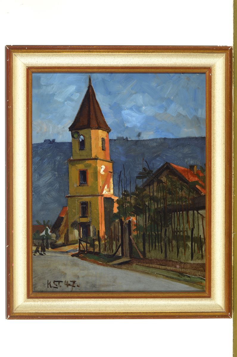 Detail k: Karl Stohner, 1894 Mannheim-1957 Paris, Studium an der Akademie Karlsruhe, gründete 1924 die freie Akademie Mannheim, Umzug nach Paris, hier: Blick ...