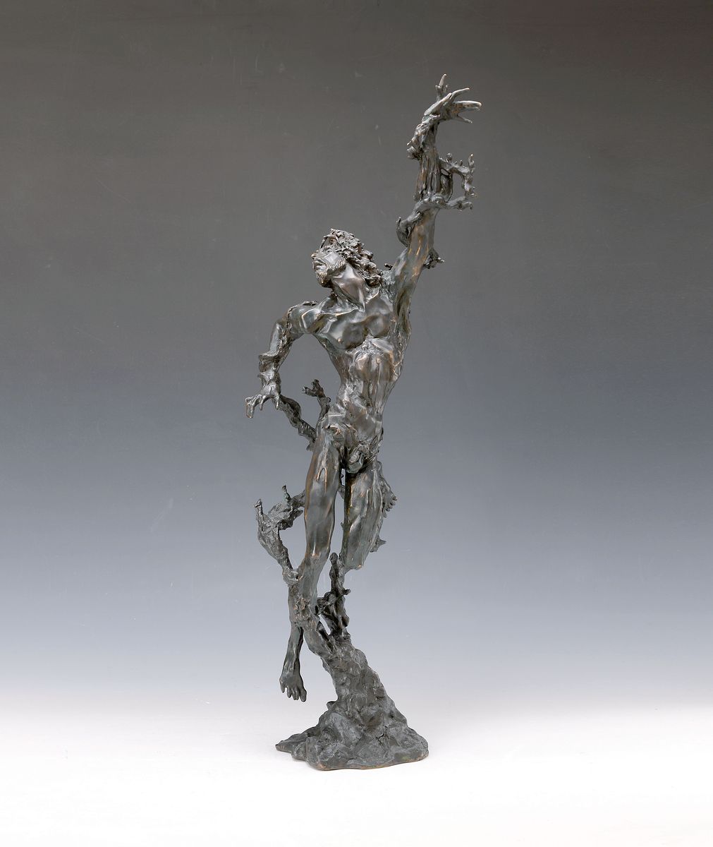Mikhail Belov, geb. 1962 Leningrad, "Crucifixion", Bronze, ausdrucksvolle, Arbeit,am Sockel monogrammiert in kyrill. und num. 4/9, neue ...