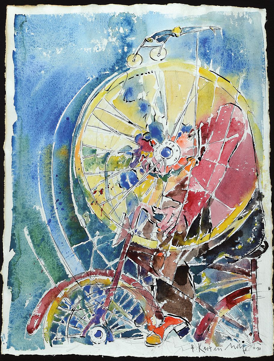 Bernd Kastenholz, geb. 1949 Speyer, Studium an der Akademie Stuttgart, hier: Aquarell über Tusche auf Büttenpapier, rechts unten signiert und dat. ...