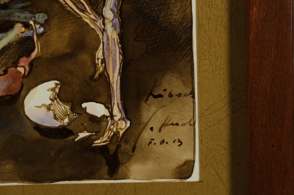 Detail c: Gizela Hudler, geb. 1934, Was für ein Tag, Aquarell auf Papier, signiert, betitelt, bez.: Lübeck, ca. 30x23cm,