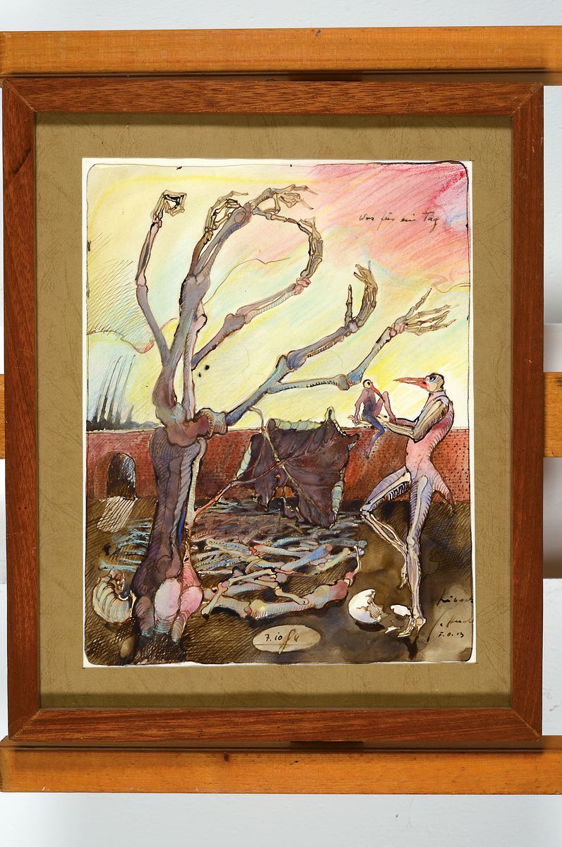 Detail k: Gizela Hudler, geb. 1934, Was für ein Tag, Aquarell auf Papier, signiert, betitelt, bez.: Lübeck, ca. 30x23cm,
