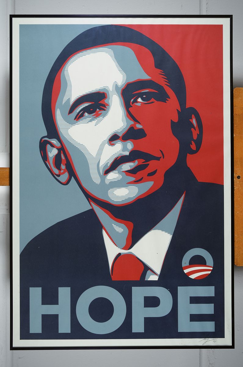 Detail k: Shepard Fairey, geb. 1970, "Hope", Offsetlitho, handsigniert und dat. 08, ca. 91 x 61 cm