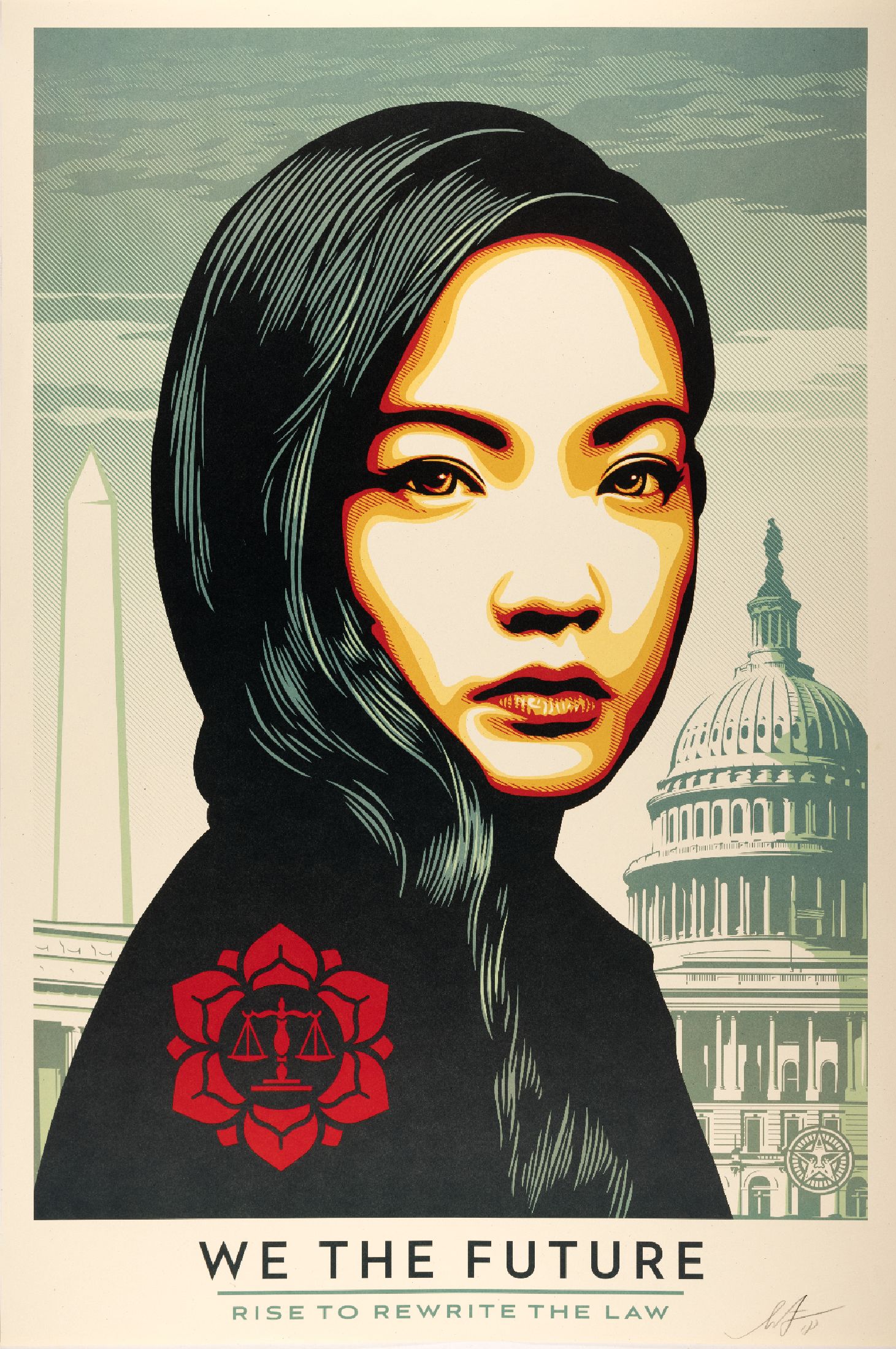 Shepard Fairey, geb. 1970, aus der Serie "We The Future" , Offsetlithografie, handsigniert und dat. 18, 91 x 61 cm