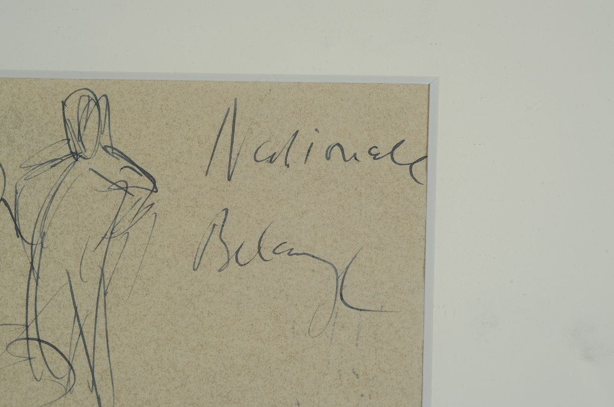 Detail c: Karl Hubbuch, 1891 - 1979, Skizzenblatt/Zeichnung, mit Nachlaßstempel, bet. Nationale Belange, PP., 10 x 15.5 cm