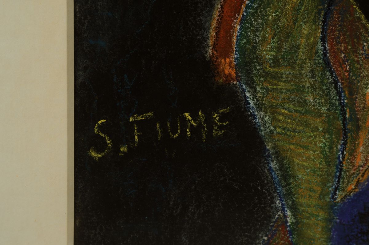 Detail a: Salvatore Fiume, Comiso 1915 - Canzo 1997, Whore of the chair, Pastell, handsigniert, ca.29 x 38 cm, unter Glas, Rahmen, PP., ca. 62 x 50 cm, Rahmen ...