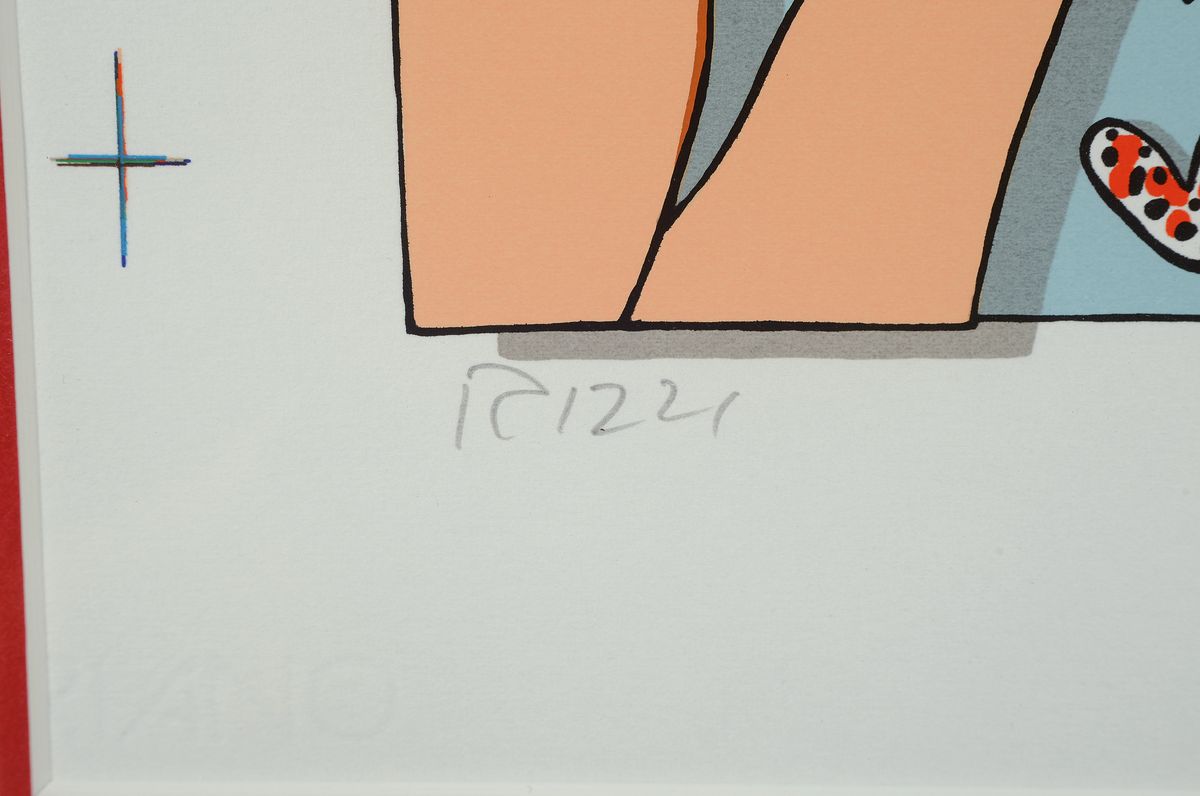 Detail a: James Rizzi, 1930 - 2011, "Love Is In The Air", handsigniert, unter Glas gerahmt, ca. 49.5 x 61 cm, Rahmen 53 x 73 cm