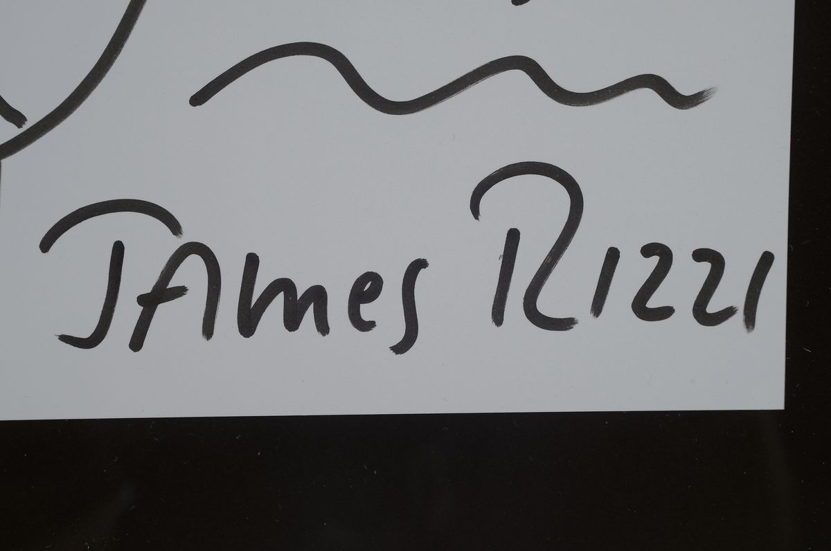 Detail a: James Rizzi, 1950-2011, Filzstiftzeichnung, handsign., unter Glas gerahmt, gesamt ca. 34,5x45 cm