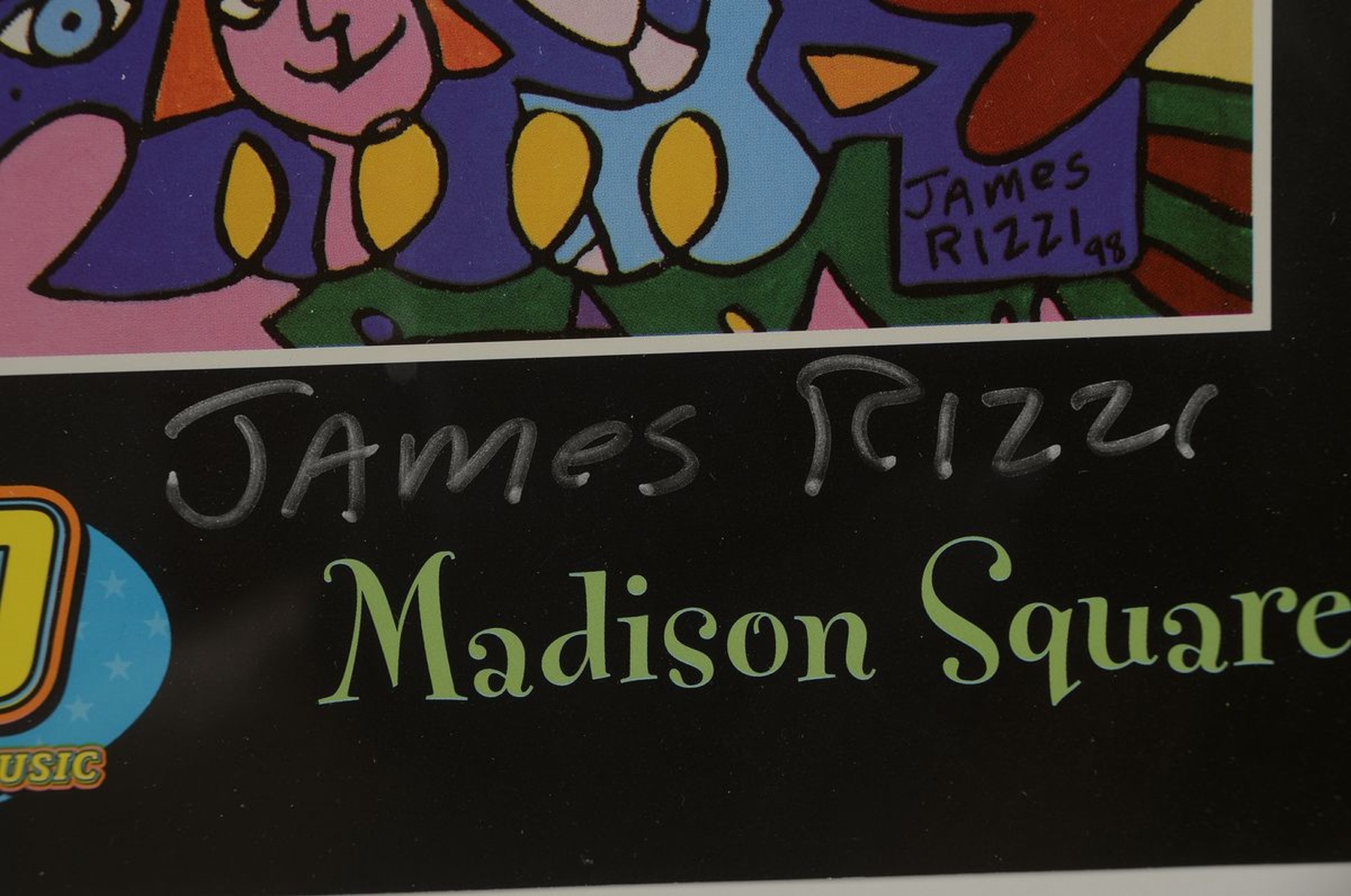 Detail a: James Rizzi, 1950-2011, "Z100´s Jingle Ball 98 ", Farboffset, sign., unter Glas gerahmt, gesamt ca. 83x62 cm