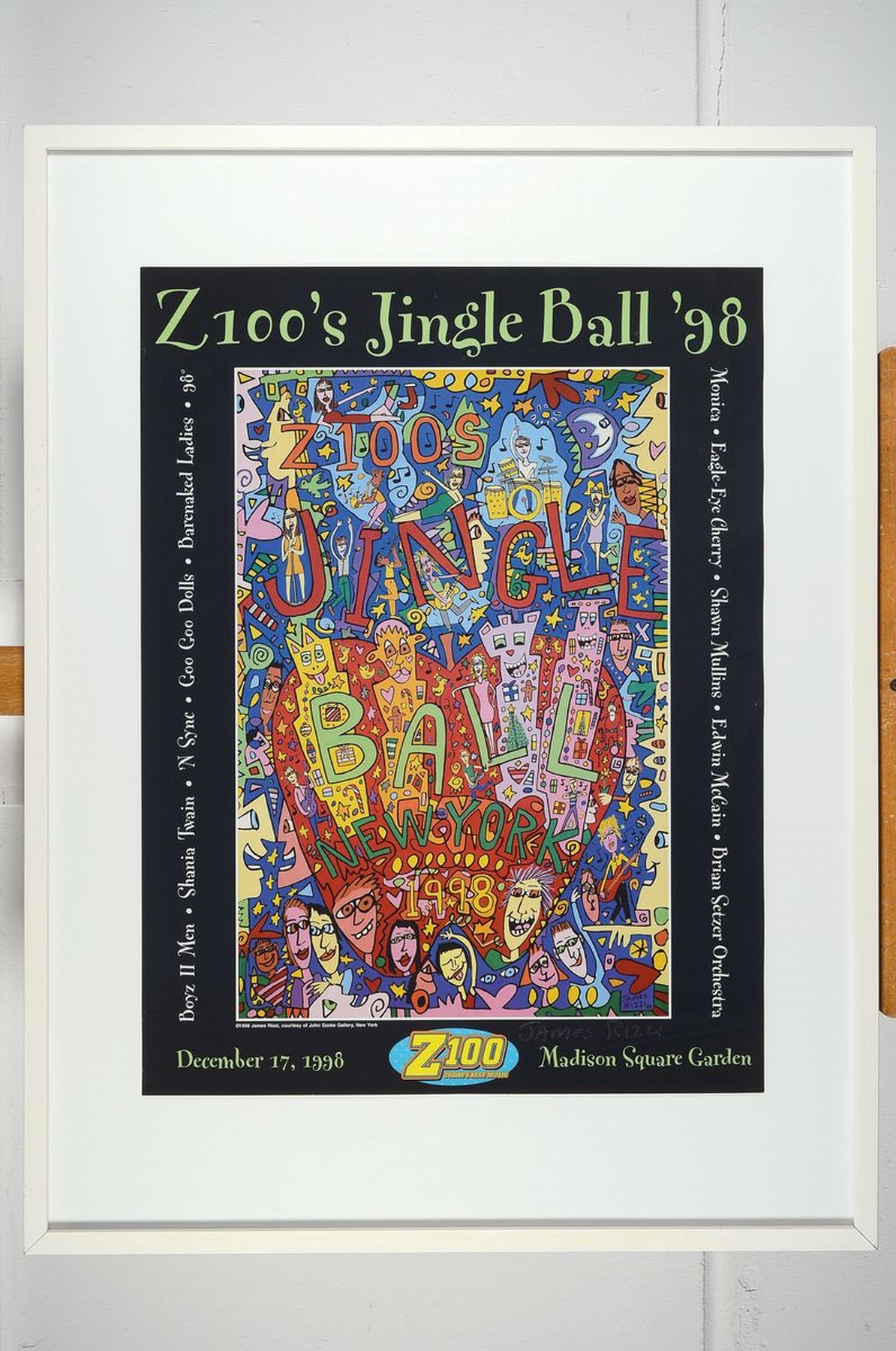 Detail k: James Rizzi, 1950-2011, "Z100´s Jingle Ball 98 ", Farboffset, sign., unter Glas gerahmt, gesamt ca. 83x62 cm