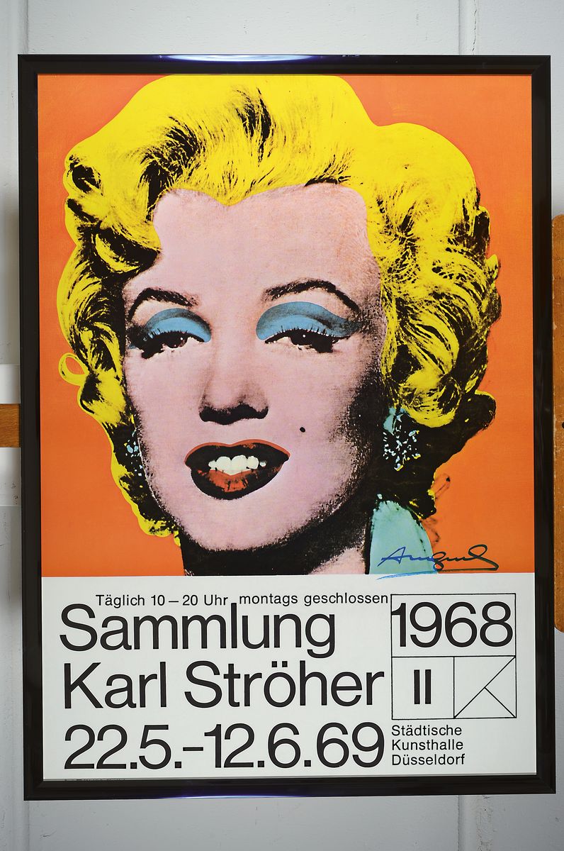 Detail k: Andy Warhol, 1928-1987, "Marilyn Monroe", Offset-Lithografie, handsign ., Städt. Kunsthalle Düsseldorf 1969, zwischen doppeltemPlexiglas ...