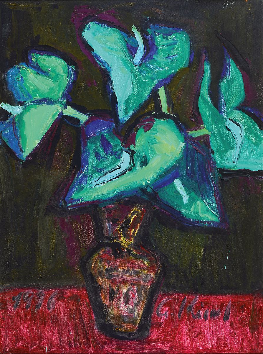 Gernot Kissel, 1939-2008, Blumenstilleben, Öl/Lwd, sign., ca. 84x63 cm, R.
