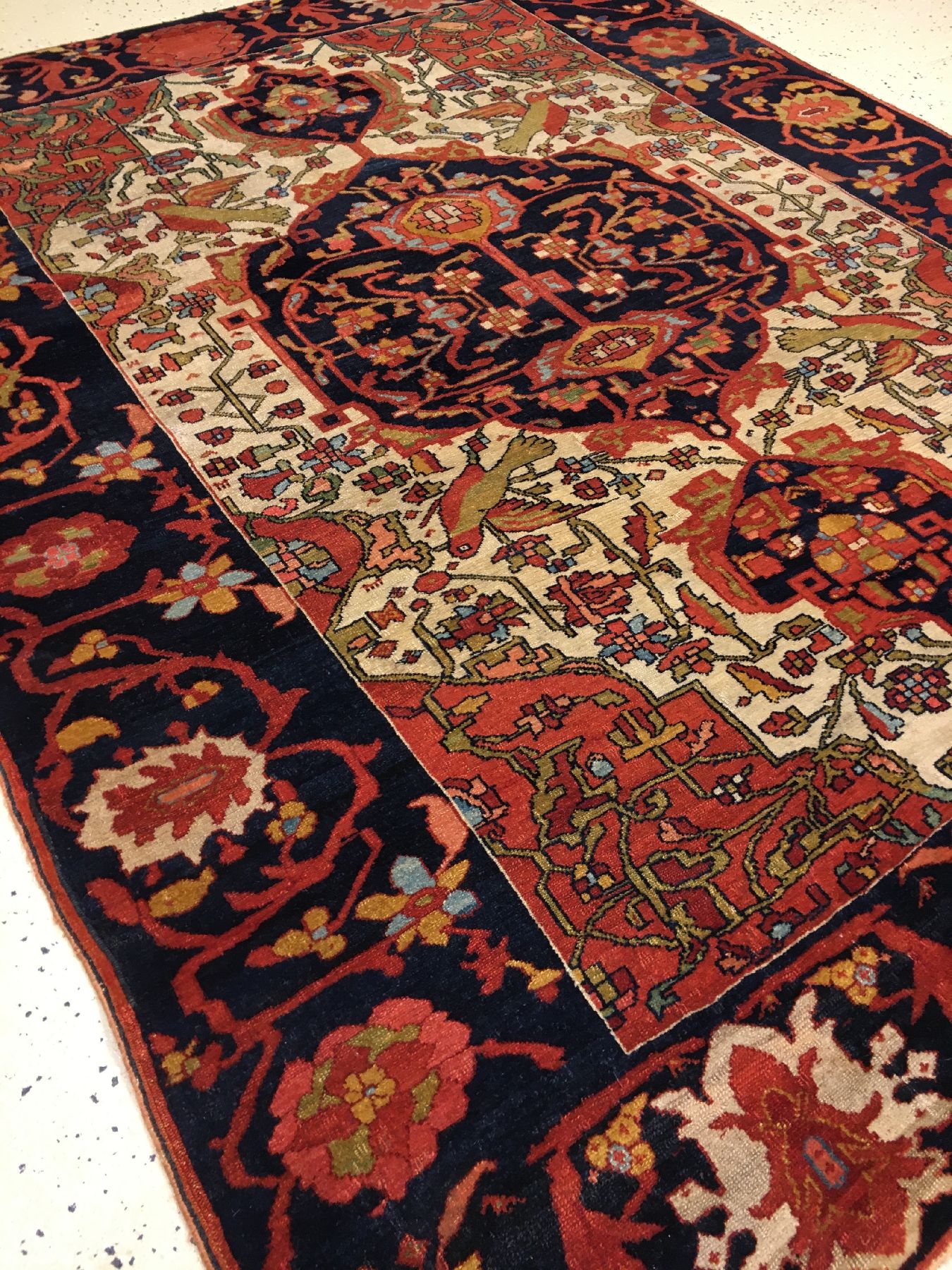 Detail b: Sehr feiner Mischan Malayer antik, Westpersien, 19.Jhd., Wolle geknüpft auf Baumwolle. Bemerkenswert fein geknüpfter Malayer aus dem Dorf Mischan ...