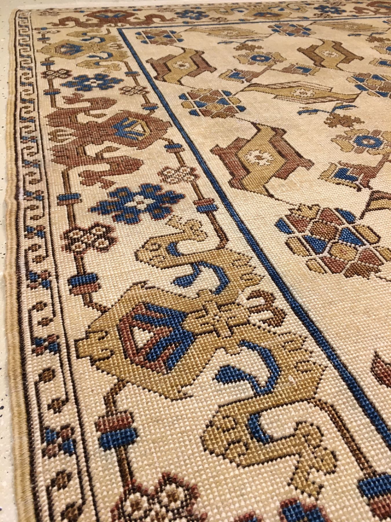 Detail e: Vogel Selendi "Theodor Tuduc" alt, Rumänien Bukarest, um 1925, Wolle geknüpft auf Wolle. Dieser Teppich ist eine Arbeit des bekanntesten ...