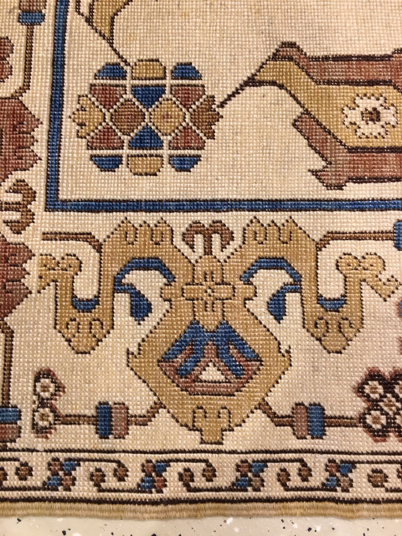 Detail f: Vogel Selendi "Theodor Tuduc" alt, Rumänien Bukarest, um 1925, Wolle geknüpft auf Wolle. Dieser Teppich ist eine Arbeit des bekanntesten ...