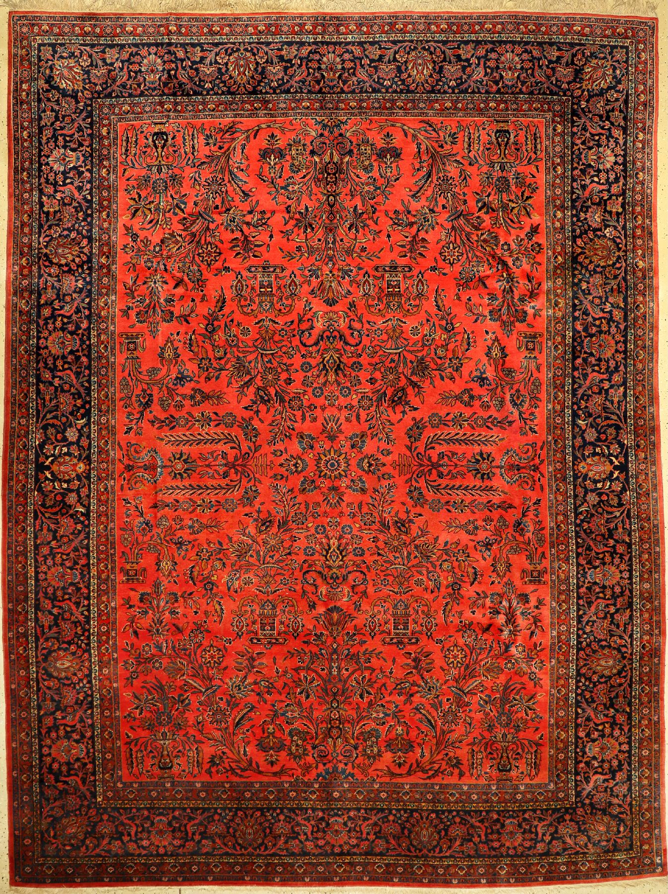 Großer feiner "Manchester" Keschan antik, Zentralpersien, Ende 19.Jhd., Manchester Korkwolle geknüpft auf Baumwolle. Hochdekorativer ...
