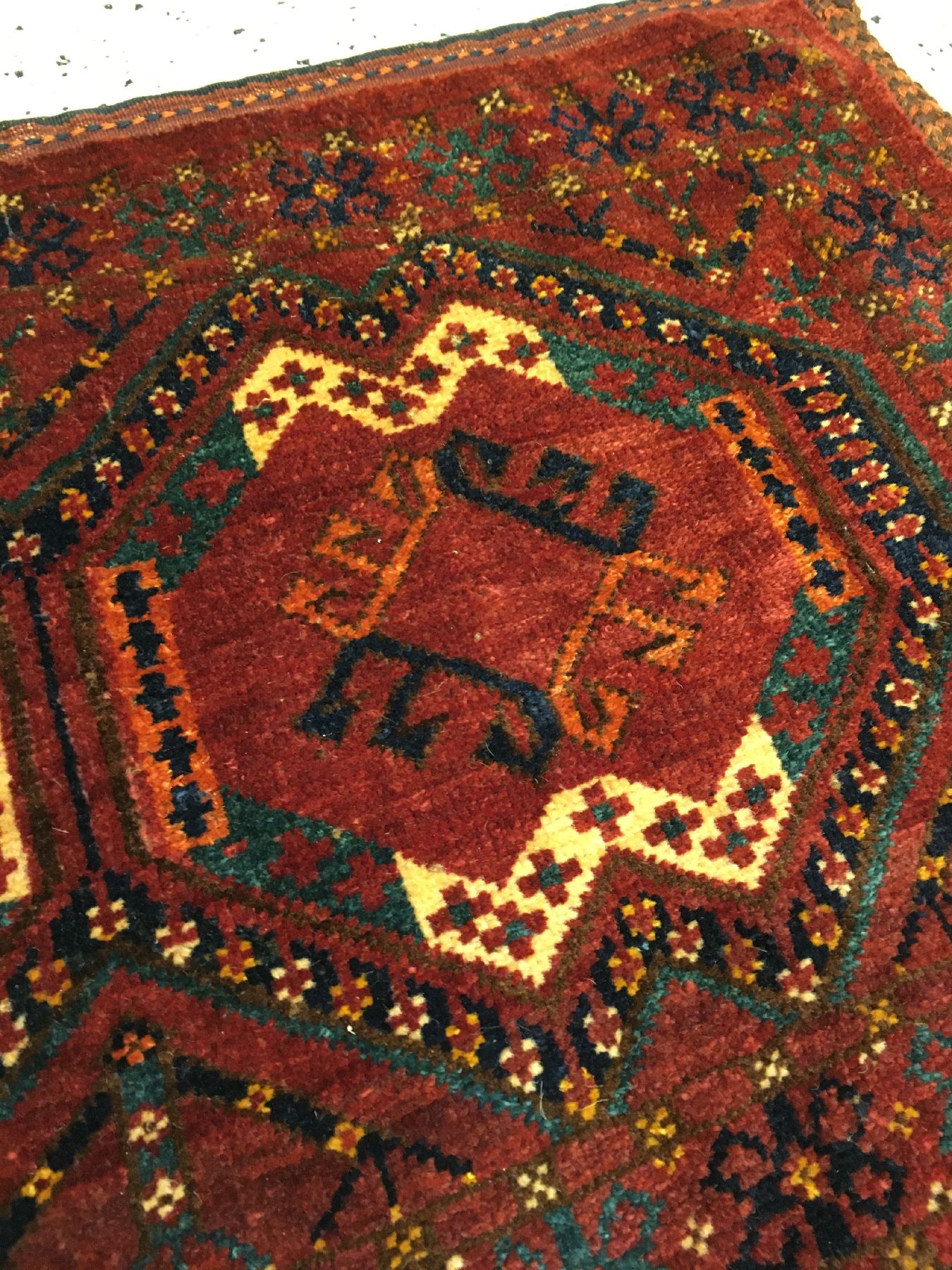 Detail g: Feine Ersari "Jollar" antik, Turkmenistan Amu-Darja, 19.Jhd., Wolle geknüpft auf Wolle. Großer Ersari Schmuckbehang mit sogenannten ...
