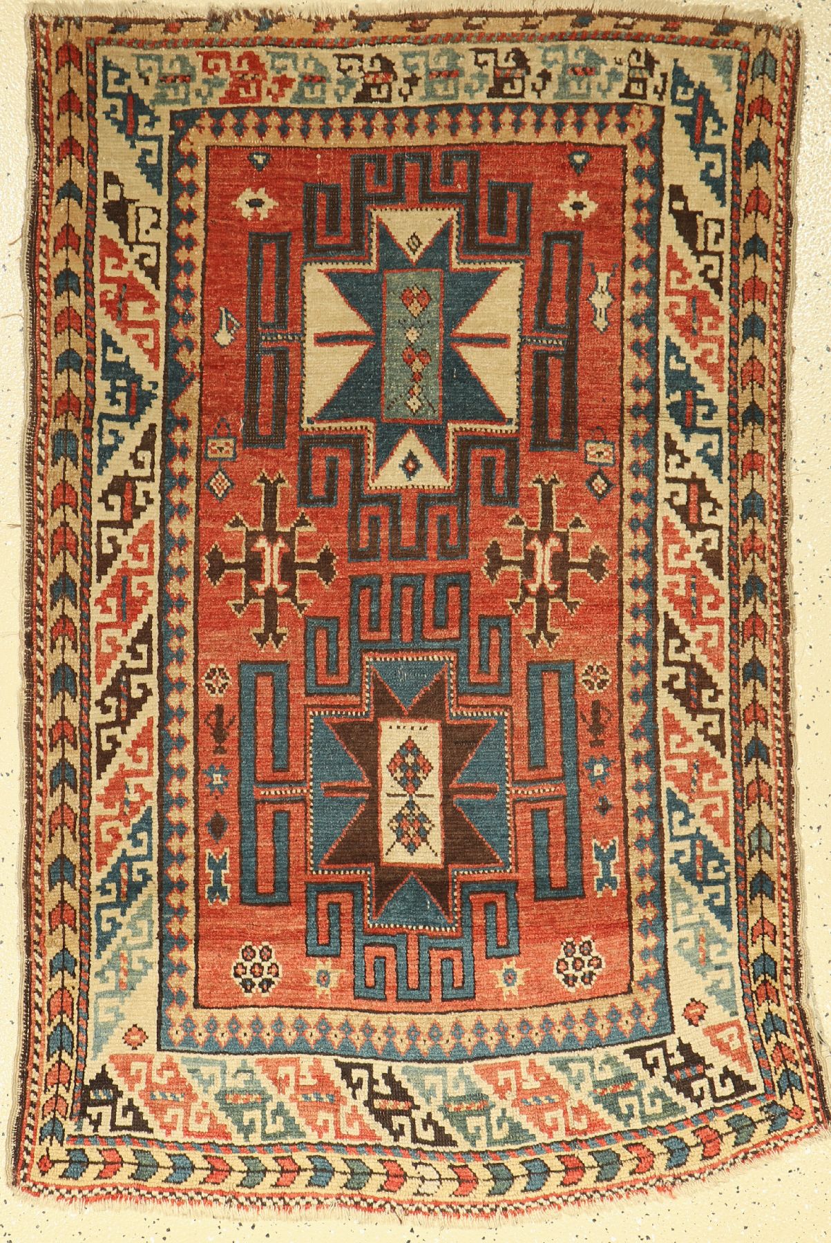 Kars Kasak antik, Kaukasus, um 1900, Wolle auf Wolle, ca. 140 x 95 cm, EHZ: 4-5