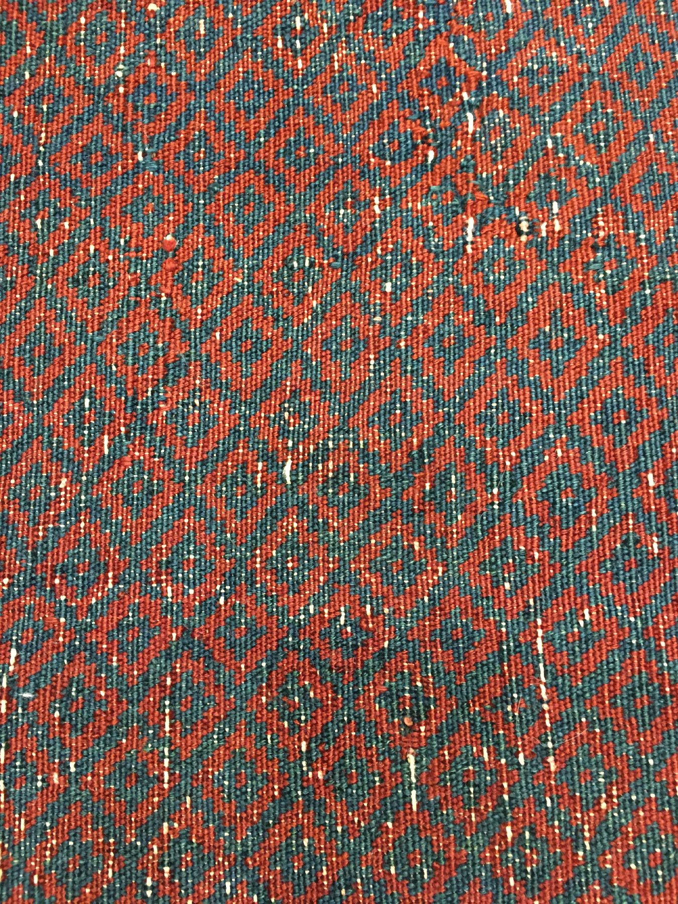 Detail e: Seltene Afschar "Sofreh" antik, Südpersien, 19.Jhd., Wolle geknüpft und gewebt auf Wolle. Kleine Sofreh aus Südpersien mit gewebten ...