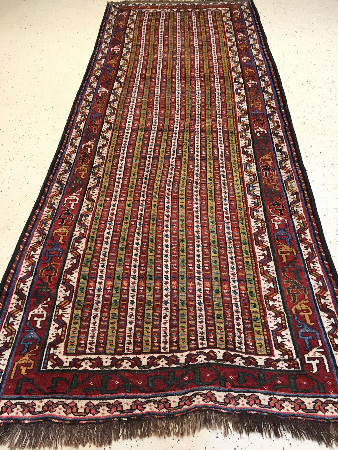 Detail a: Seltener Luri "Streifenteppich" antik, Südwestpersien Fars-Gebiet, 19.Jhd., Wolle geknüpft auf Wolle. Hochdekorativer Tribal-Teppich mit ...