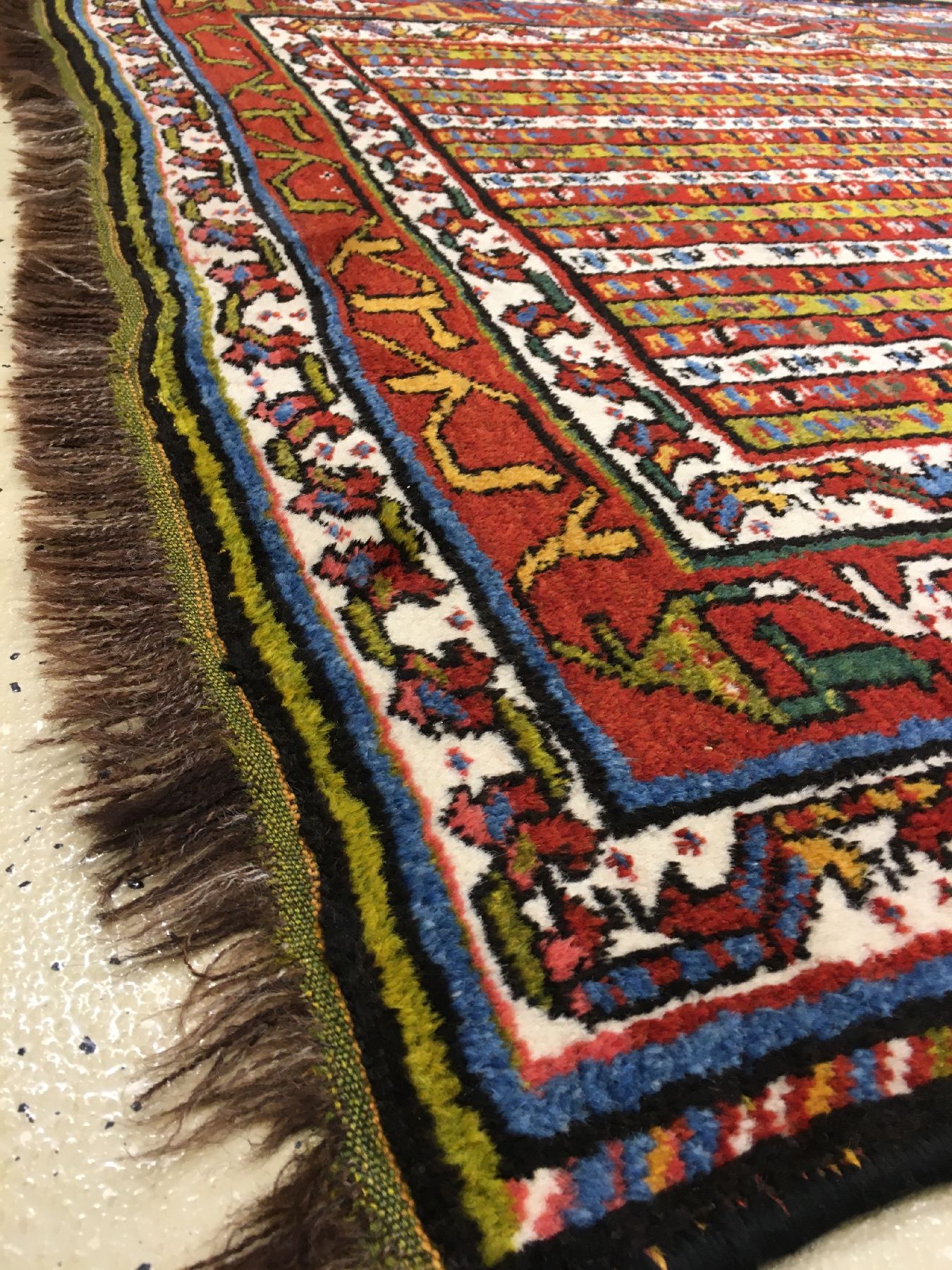 Detail f: Seltener Luri "Streifenteppich" antik, Südwestpersien Fars-Gebiet, 19.Jhd., Wolle geknüpft auf Wolle. Hochdekorativer Tribal-Teppich mit ...