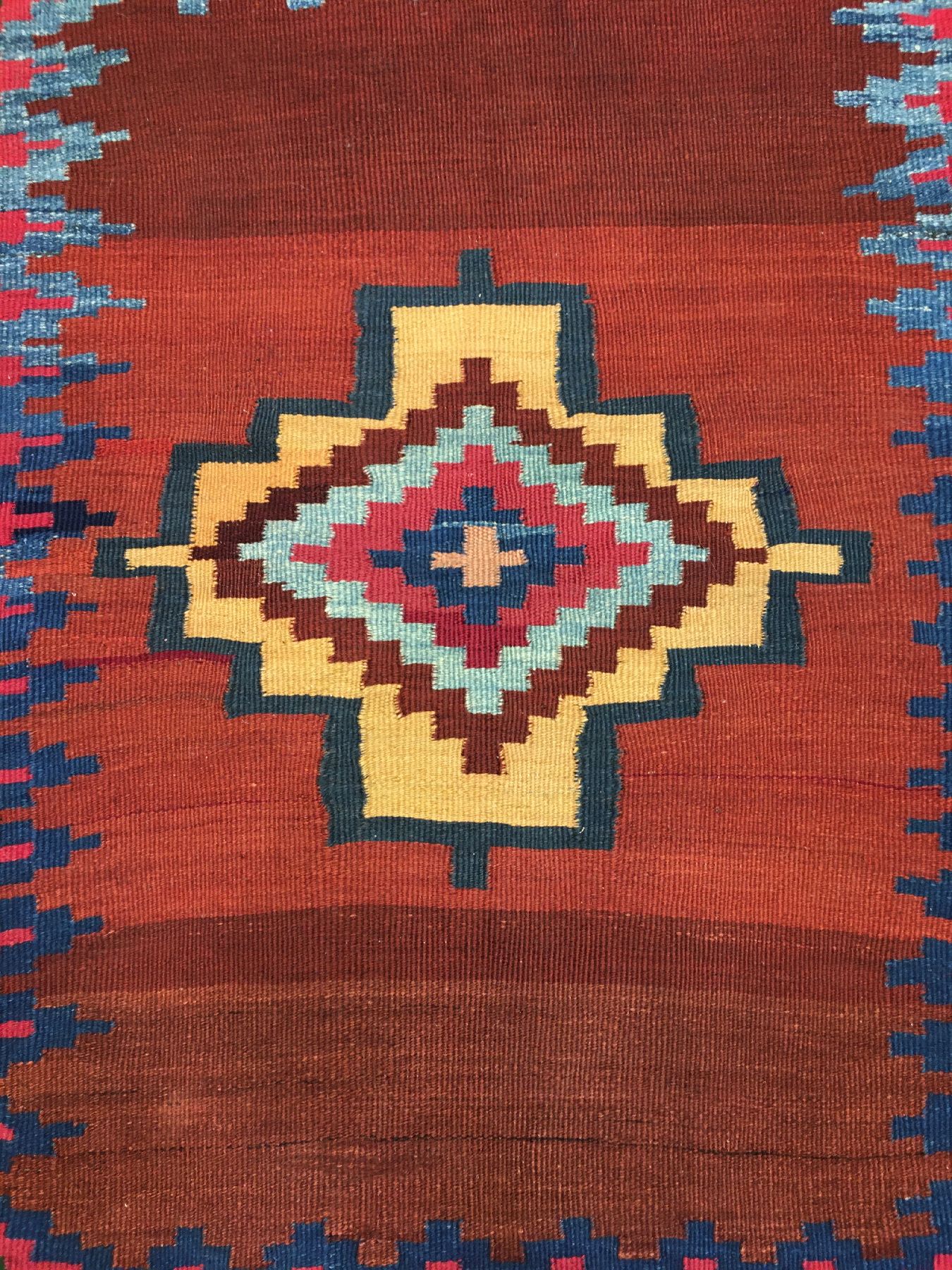 Detail e: Afschar "Sofreh" alt, Südpersien Sirjan-Region, um 1930/1940, Wolle gewebt auf Wolle. Dekorative flachgewebte Sofreh aus Südpersien in ...