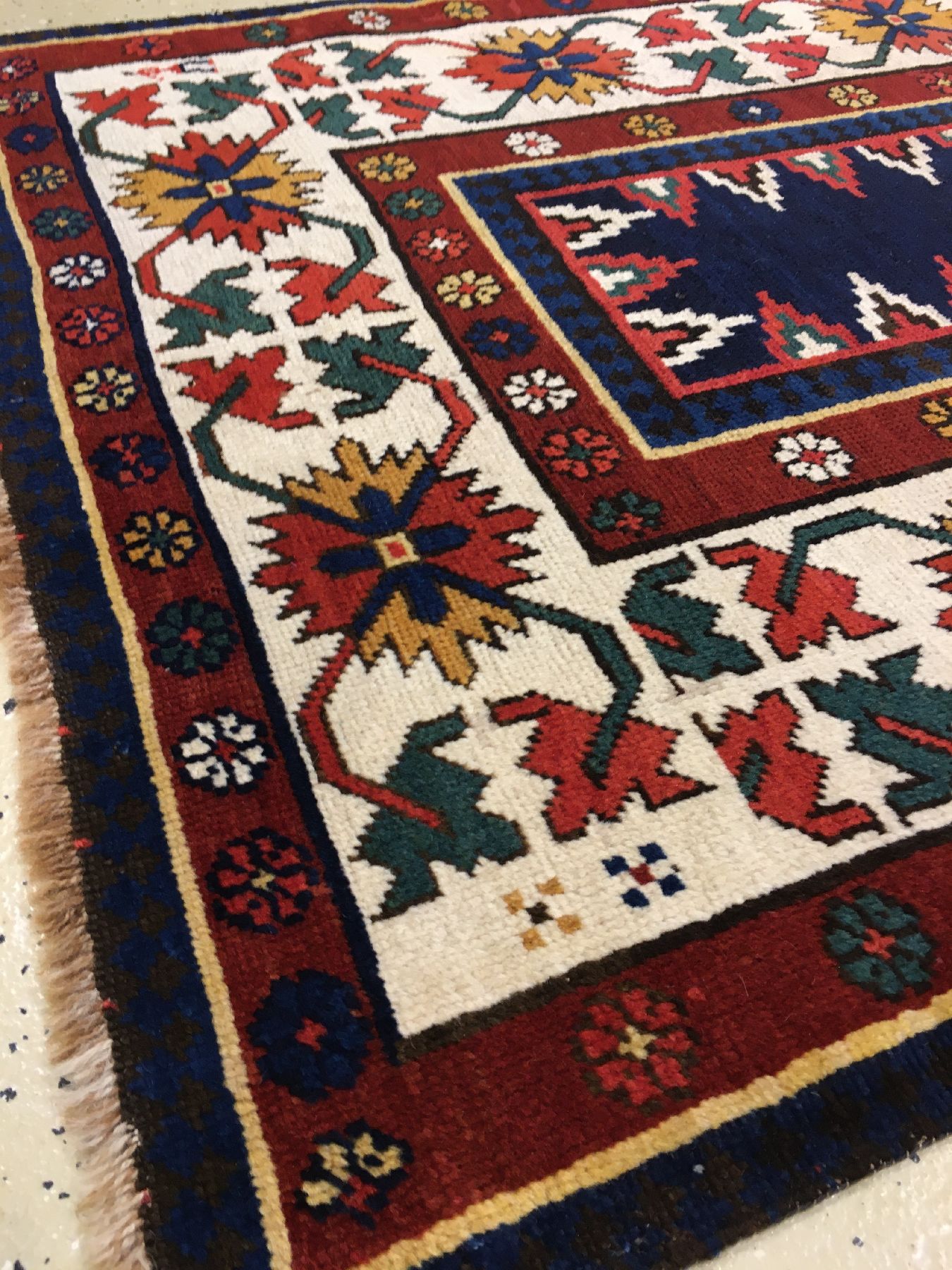 Detail f: Seltene feine Schahsavan "Galerie" antik, Südostkaukasus, 19.Jhd., Wolle geknüpft auf Wolle. Transkaukasische Galerie aus dem Südosten ...