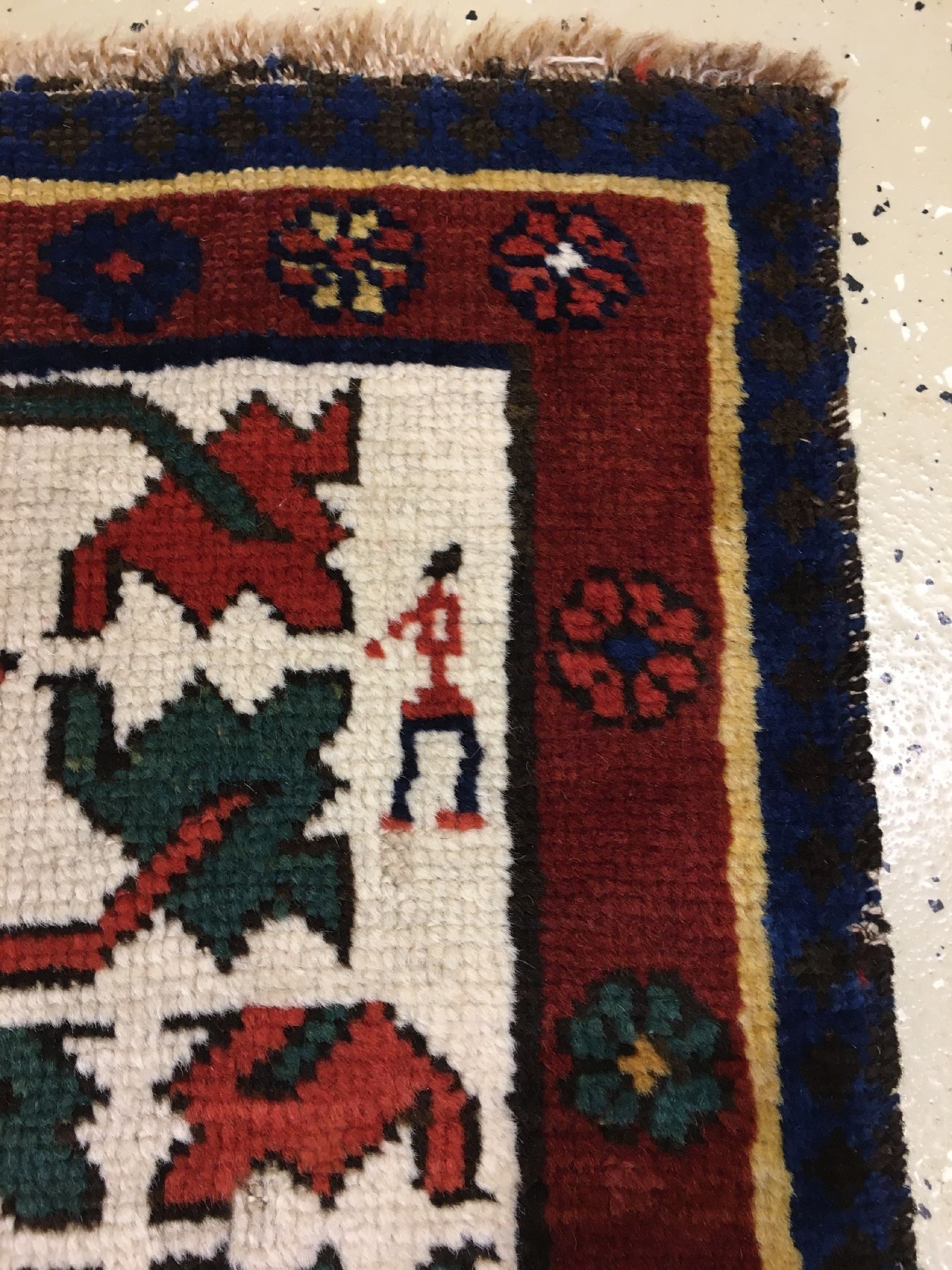 Detail g: Seltene feine Schahsavan "Galerie" antik, Südostkaukasus, 19.Jhd., Wolle geknüpft auf Wolle. Transkaukasische Galerie aus dem Südosten ...