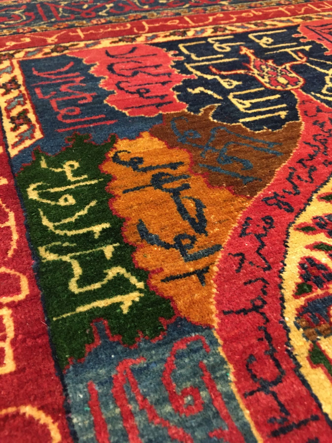 Detail f: Seltener feiner Keschan "Ghazan" (Signiert) antik (Safavid Prayer Salting-Group Design) "Manchester-Wolle", Zentralpersien, Ende ...