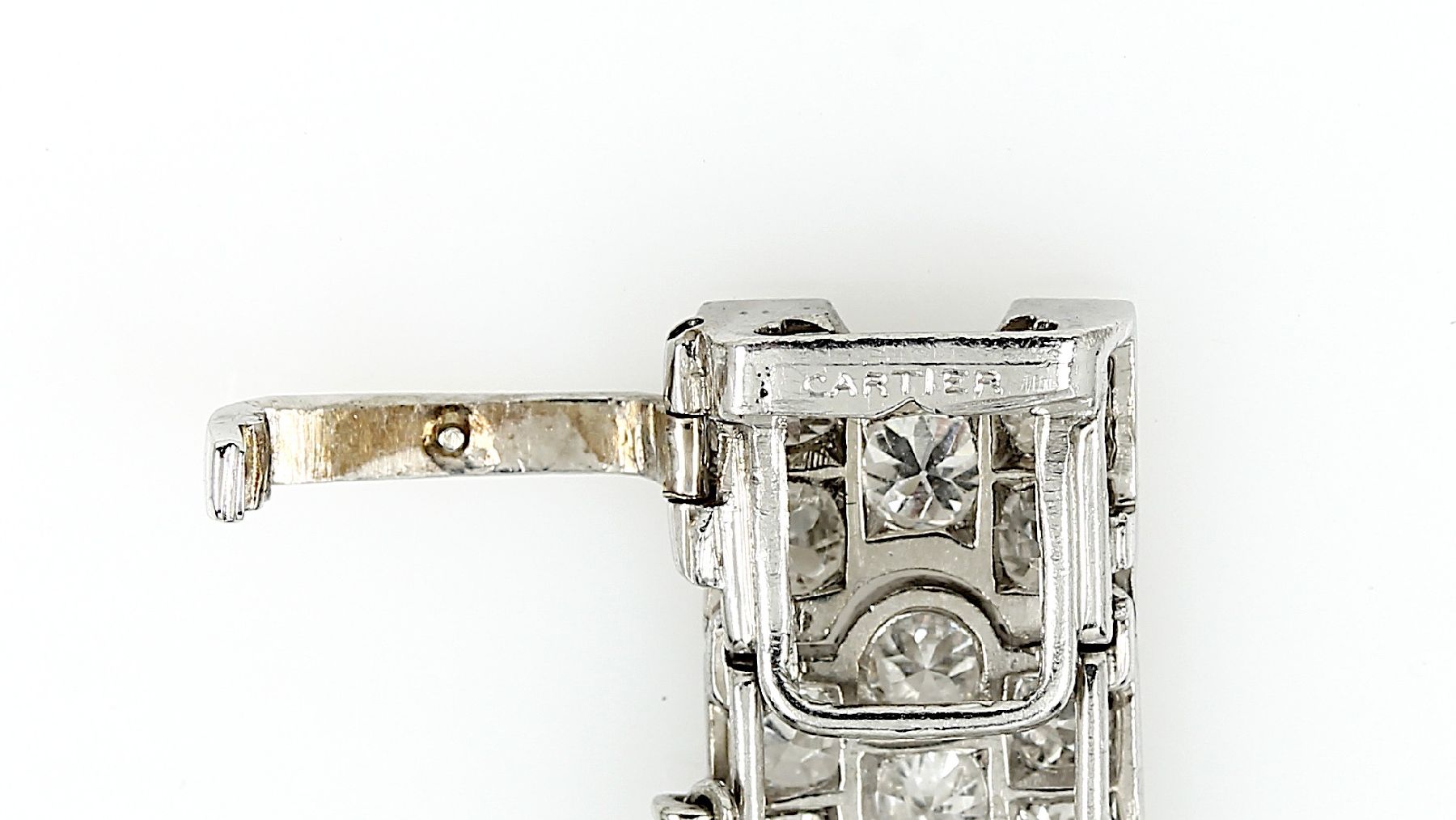 Detail a: 18 kt Gold CARTIER Armband mit Diamanten, WG 750/000, CARTIER Amerika 1950er Jahre, 28 Glieder bewegl. gearbeitet, bes. mit insges. 168 ...
