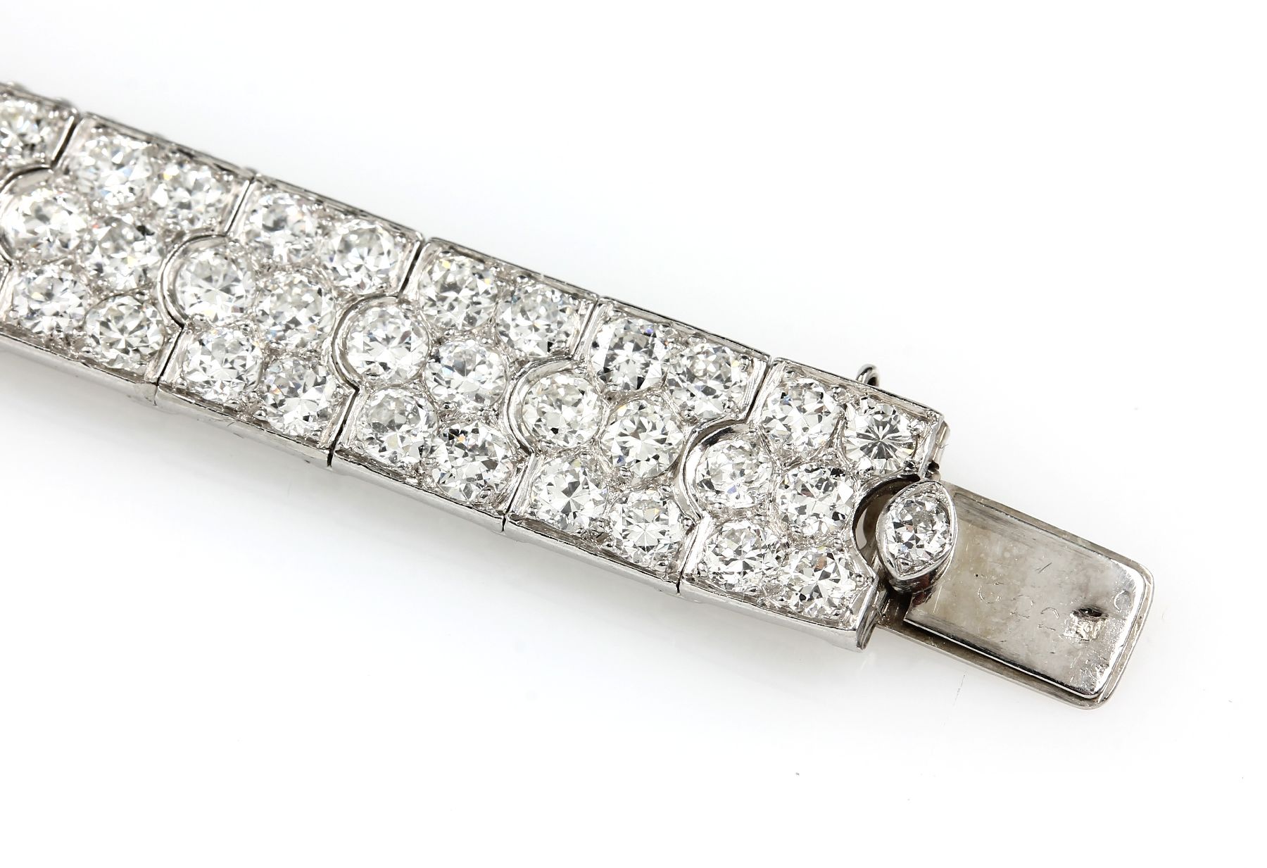 Detail b: 18 kt Gold CARTIER Armband mit Diamanten, WG 750/000, CARTIER Amerika 1950er Jahre, 28 Glieder bewegl. gearbeitet, bes. mit insges. 168 ...