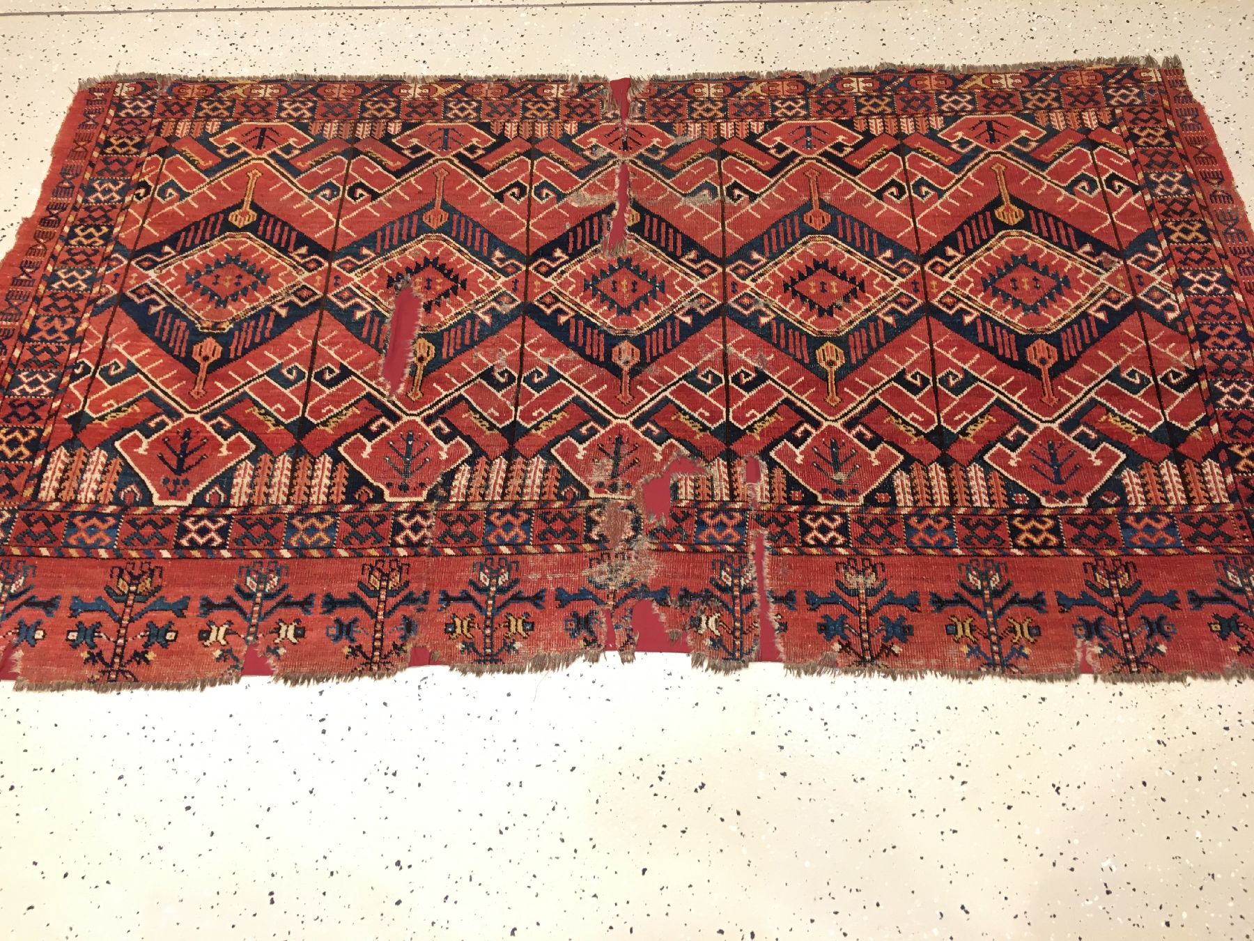 Detail a: Früher Ersari "Tschowal" antik, Turkmenistan Amu-Darja, Frühes 19.Jhd., Wolle geknüpft auf Wolle. Farbige Tschowal der Ersaren mit ...