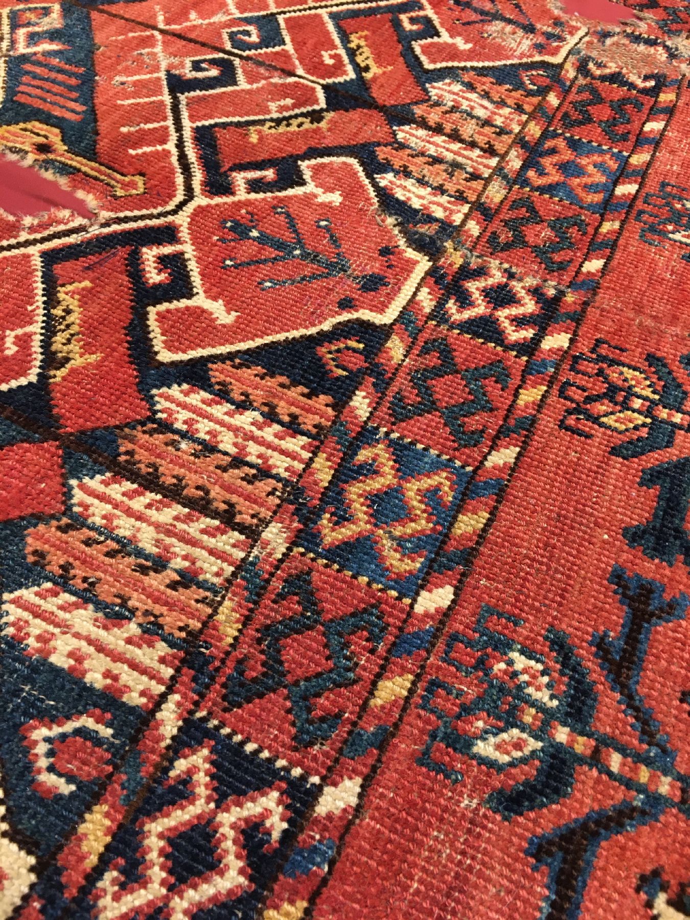 Detail c: Früher Ersari "Tschowal" antik, Turkmenistan Amu-Darja, Frühes 19.Jhd., Wolle geknüpft auf Wolle. Farbige Tschowal der Ersaren mit ...