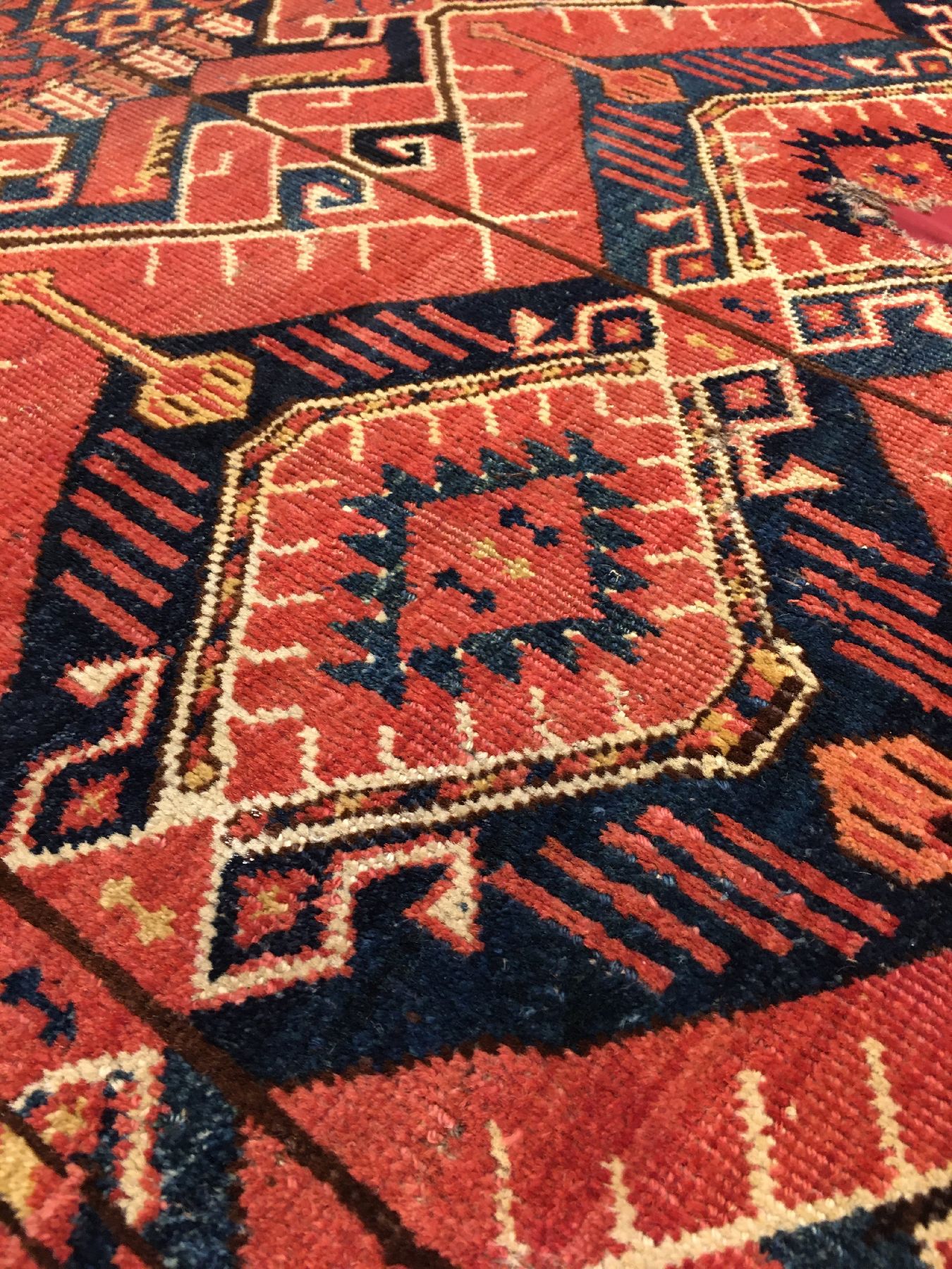 Detail d: Früher Ersari "Tschowal" antik, Turkmenistan Amu-Darja, Frühes 19.Jhd., Wolle geknüpft auf Wolle. Farbige Tschowal der Ersaren mit ...