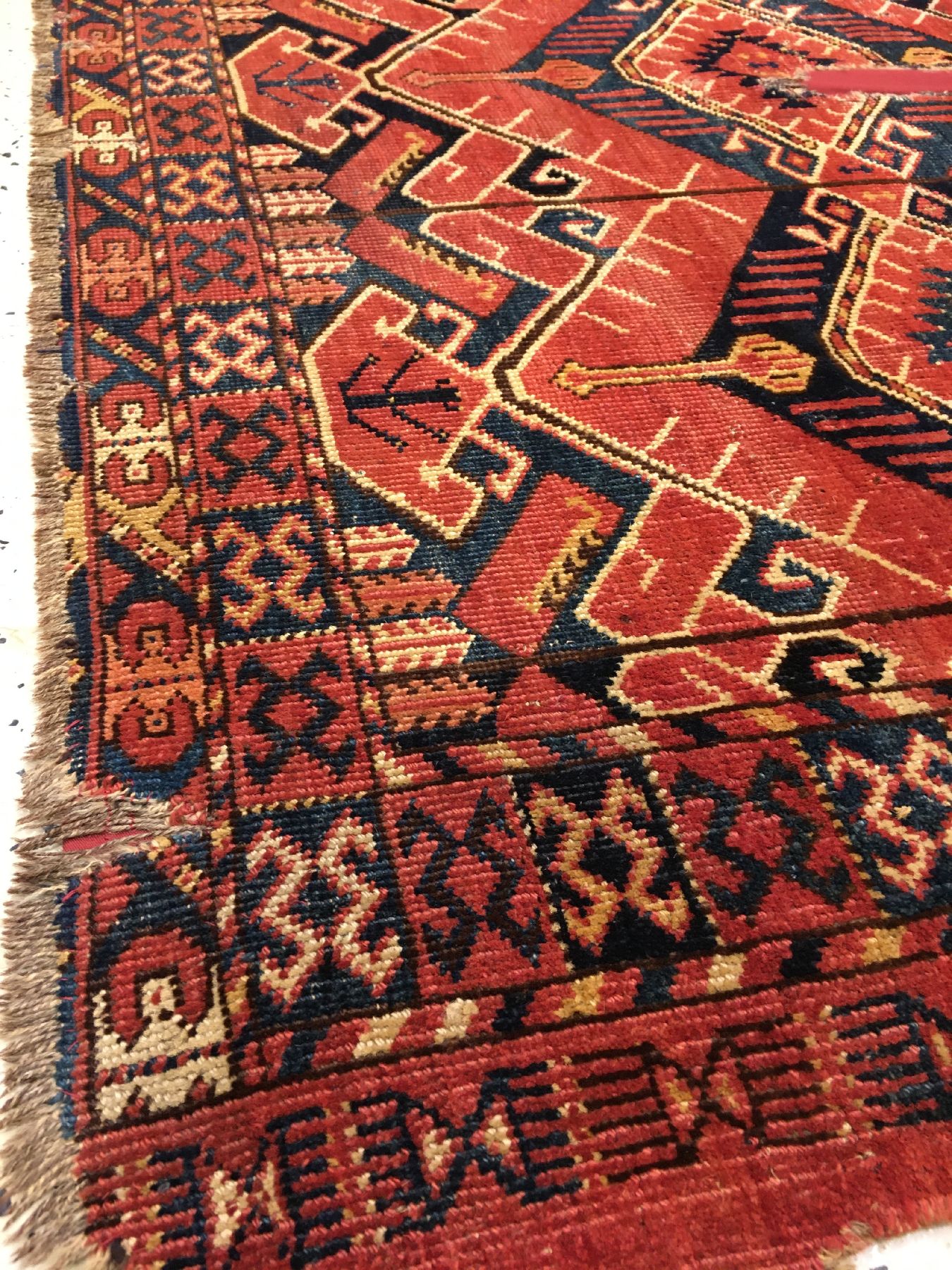 Detail g: Früher Ersari "Tschowal" antik, Turkmenistan Amu-Darja, Frühes 19.Jhd., Wolle geknüpft auf Wolle. Farbige Tschowal der Ersaren mit ...