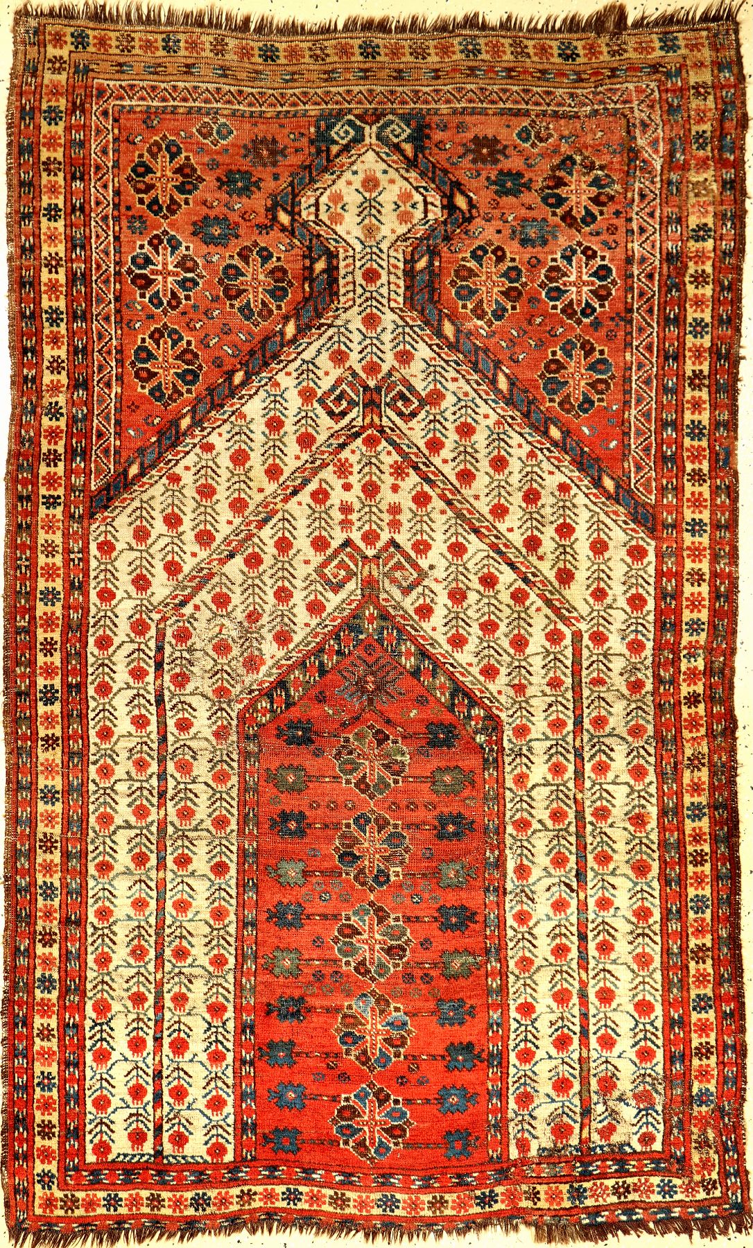 Beschir "Gebetsteppich" antik, Turkmenistan Amu-Darja, Mitte 19.Jhd., Wolle geknüpft auf Wolle/Ziegenhaar. Typischer Gebetsteppich der ...