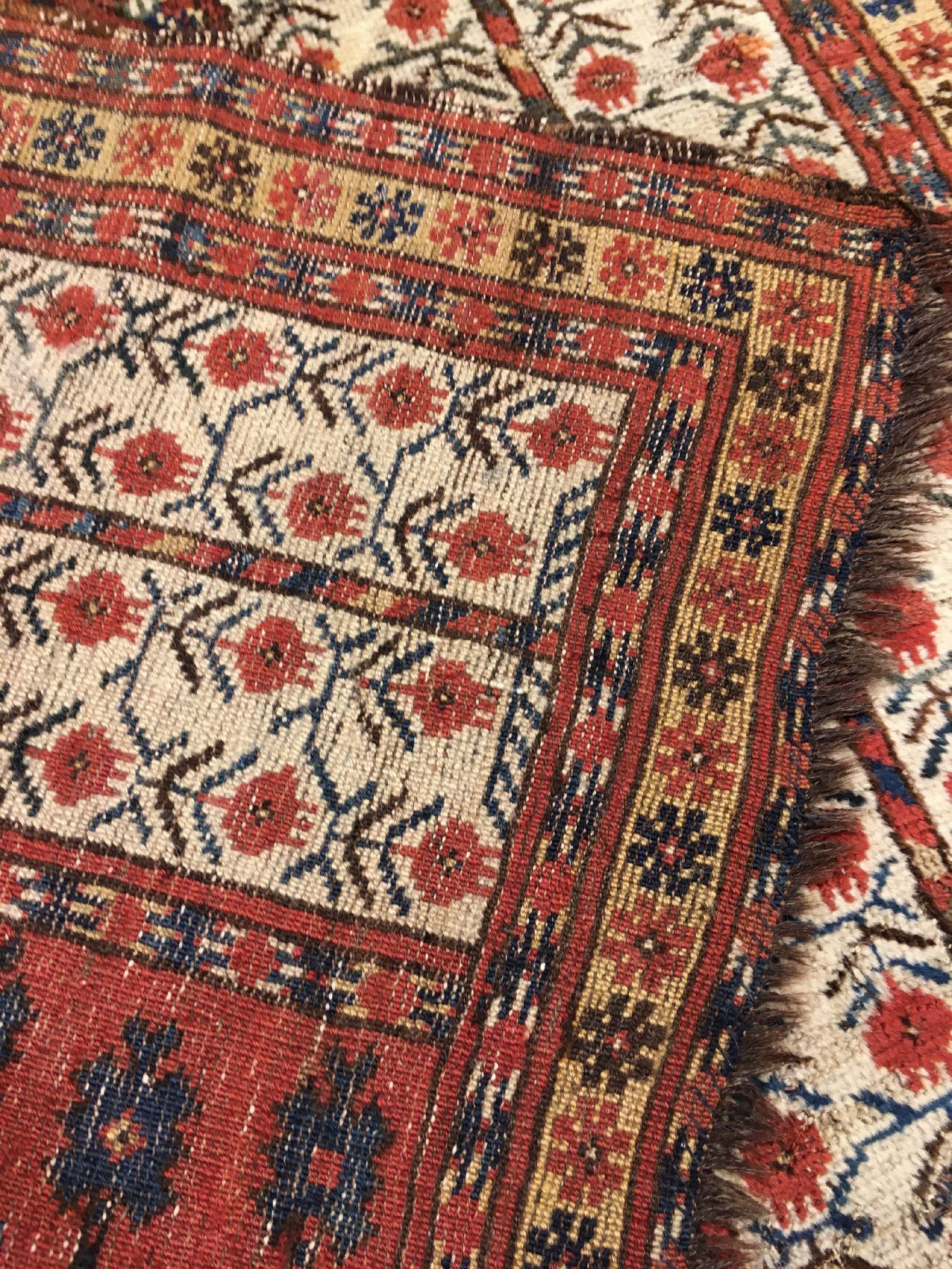Detail h: Beschir "Gebetsteppich" antik, Turkmenistan Amu-Darja, Mitte 19.Jhd., Wolle geknüpft auf Wolle/Ziegenhaar. Typischer Gebetsteppich der ...