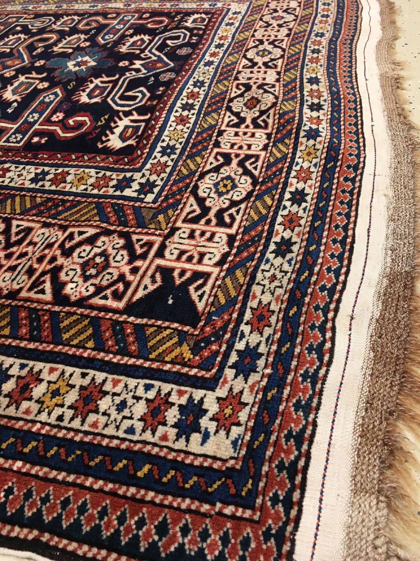 Detail g: Sehr feiner Perepedil antik, Ostkaukasus Schirwan-Gebiet, Ende 19.Jhd., Wolle geknüpft auf Wolle. Bemerkenswert fein geknüpfter Perepedil mit ...