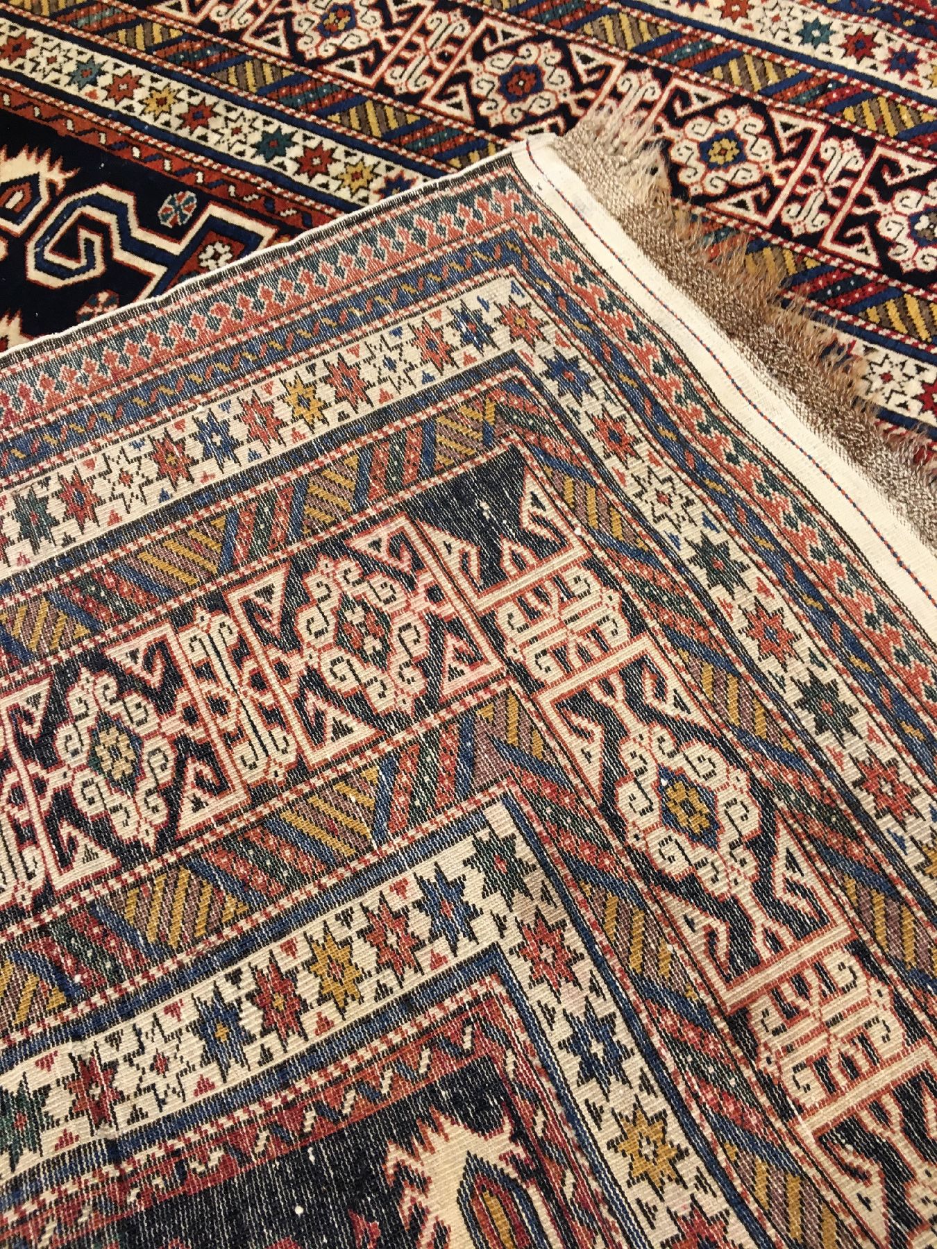 Detail h: Sehr feiner Perepedil antik, Ostkaukasus Schirwan-Gebiet, Ende 19.Jhd., Wolle geknüpft auf Wolle. Bemerkenswert fein geknüpfter Perepedil mit ...