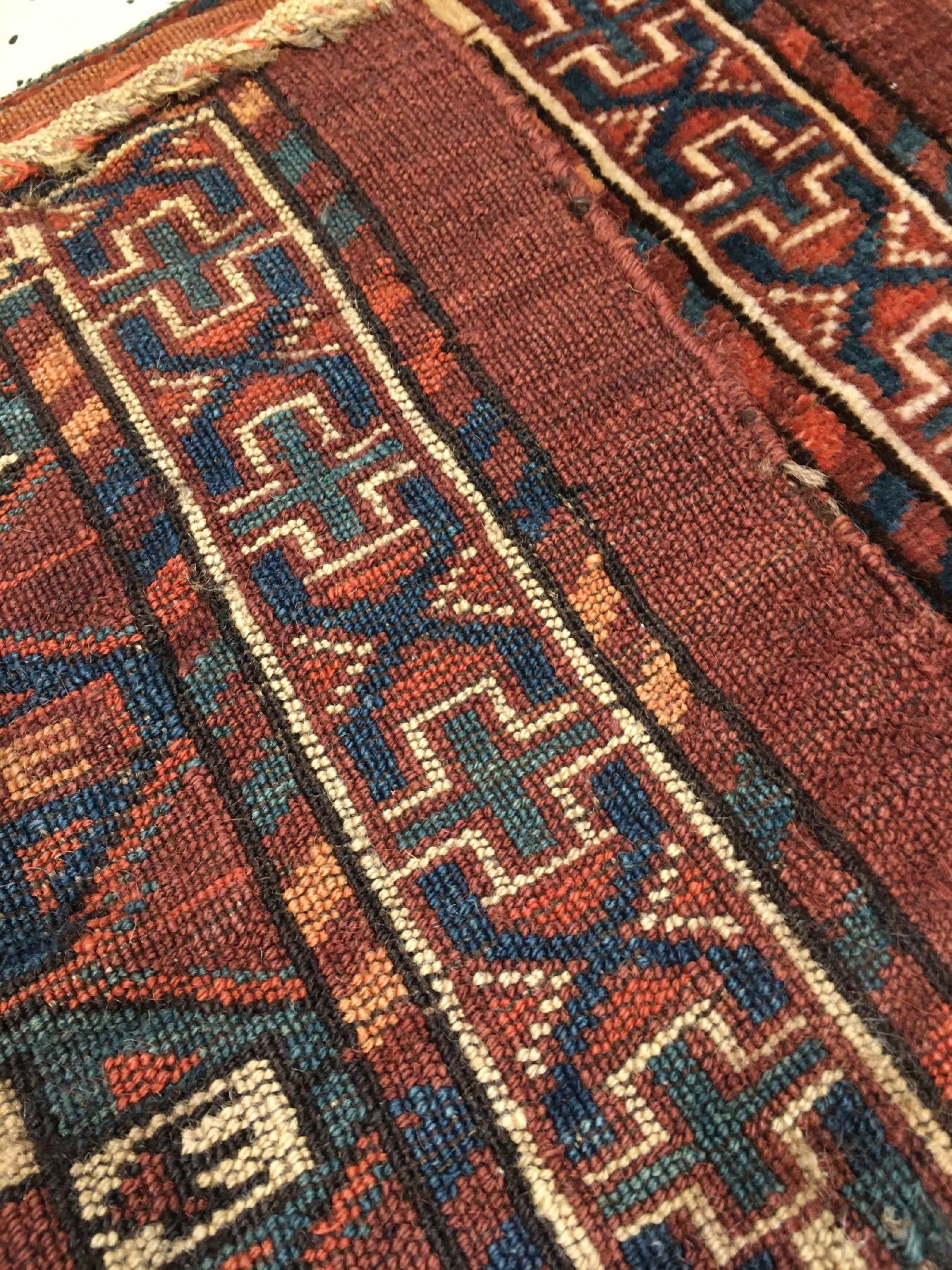 Detail g: Yomud "Mafrasch" antik (Publiziert bei Pinner), Turkmenistan, 19.Jhd., Wolle geknüpft auf Wolle. Mafrasch der Yomud Gruppenmit ...