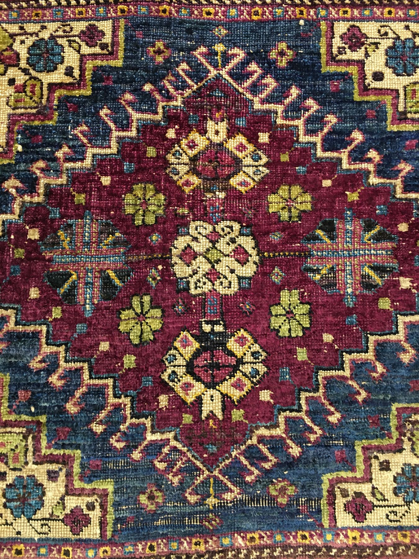 Detail c: Seltene Gaschgai "Seiden-Taschenfront" antik, Südwestpersien Fars-Gebiet, 19.Jhd., reine Naturseide geknüpft auf Baumwolle. Einzigartige ...