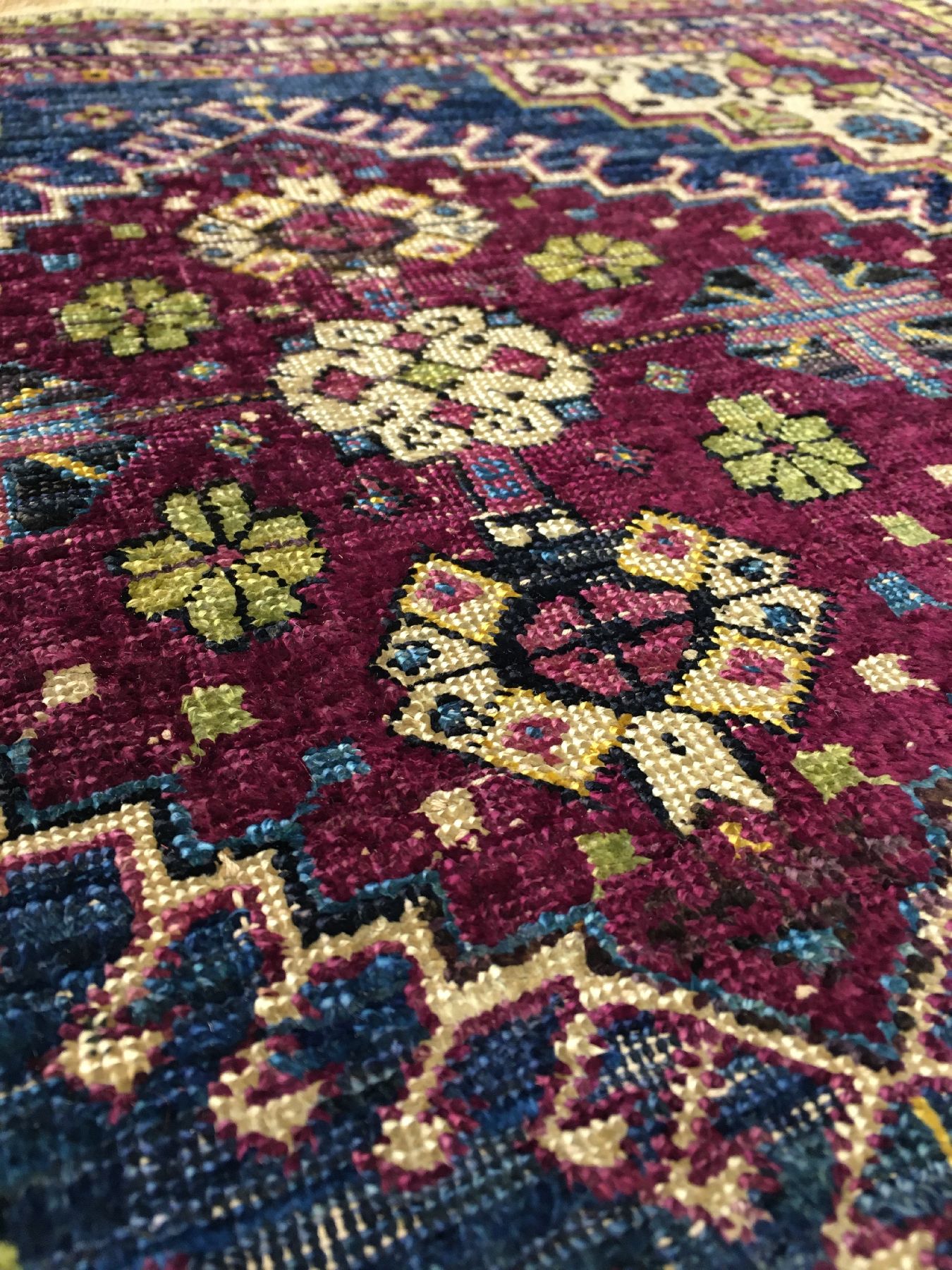Detail f: Seltene Gaschgai "Seiden-Taschenfront" antik, Südwestpersien Fars-Gebiet, 19.Jhd., reine Naturseide geknüpft auf Baumwolle. Einzigartige ...
