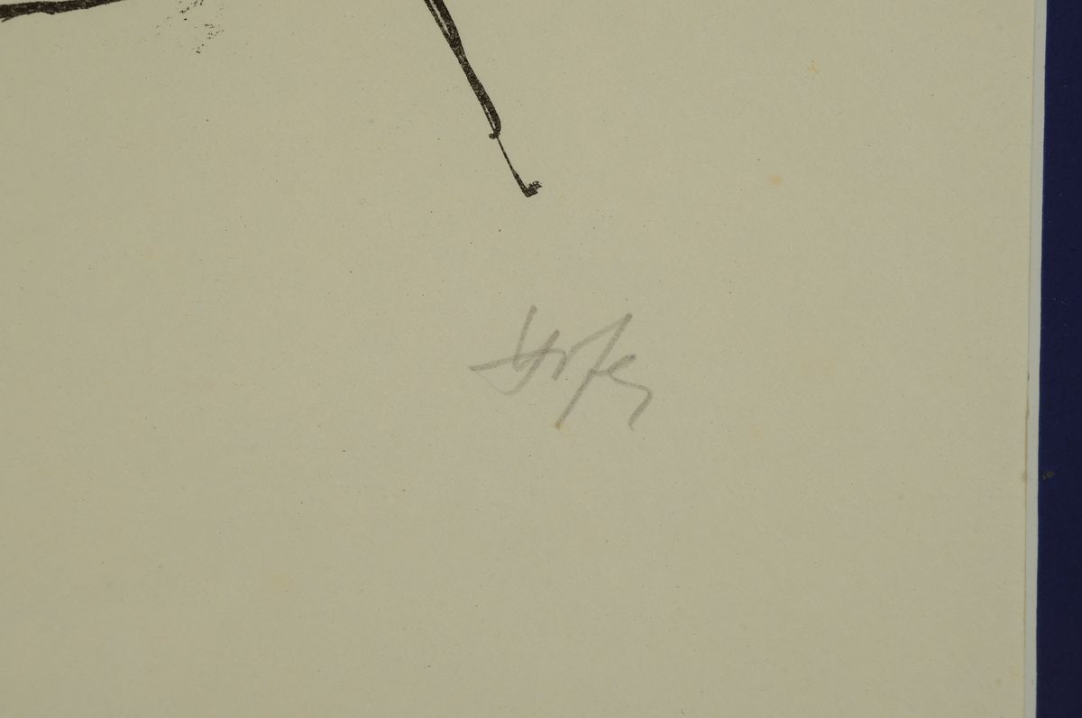 Detail a: Carl Hofer, 1878 Karlsruhe-1955 Berlin, Lithografie, sign., unter Glas gerahmt, gesamt ca. 58x46 cm