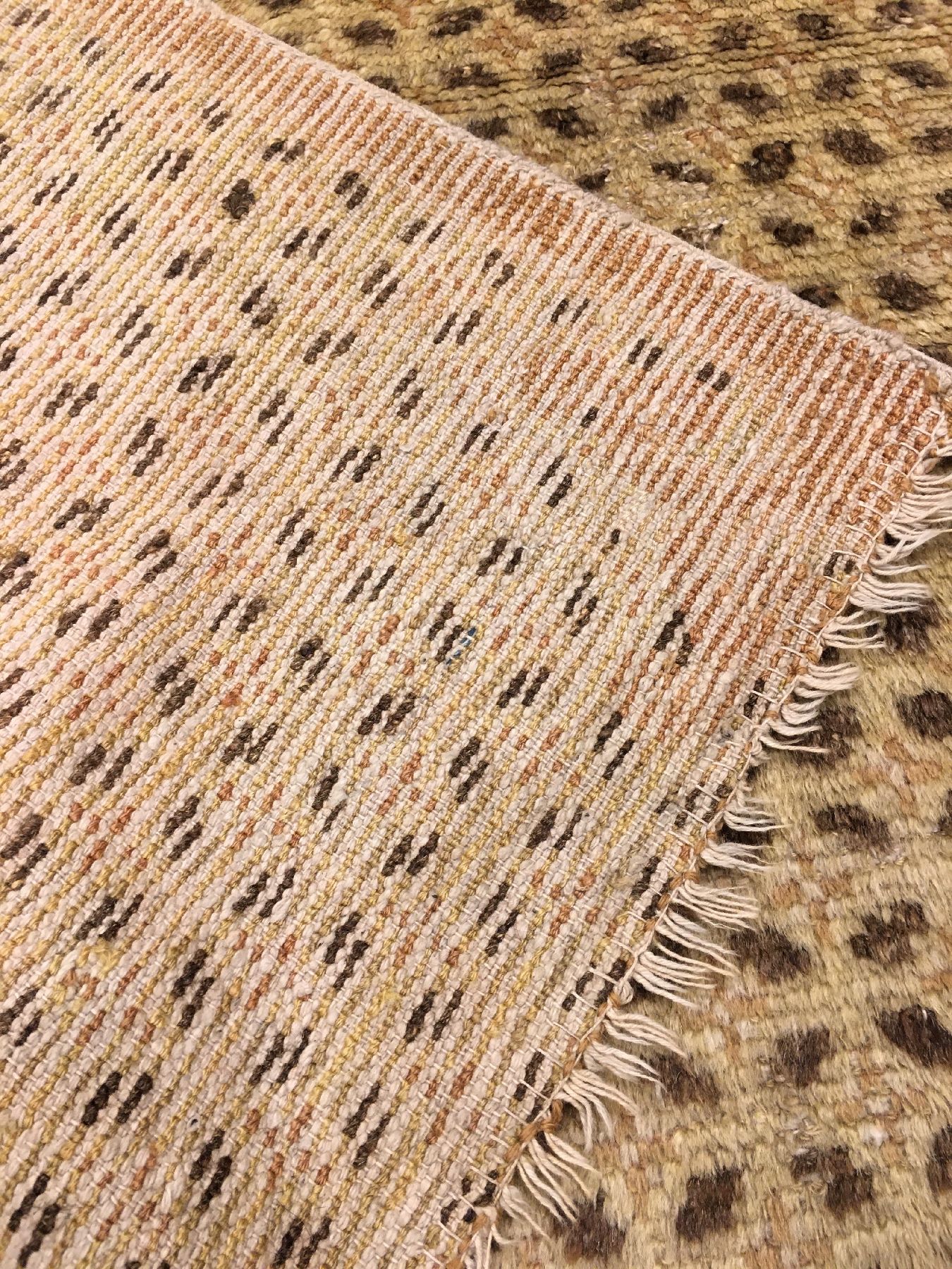 Detail g: Früher Ning-Hsia "Sitzbankteppich" antik (Maisfeldmuster), Westchina, 18.Jhd., Wolle geknüpft auf Baumwolle. Früher Sitzbankteppich mit ...