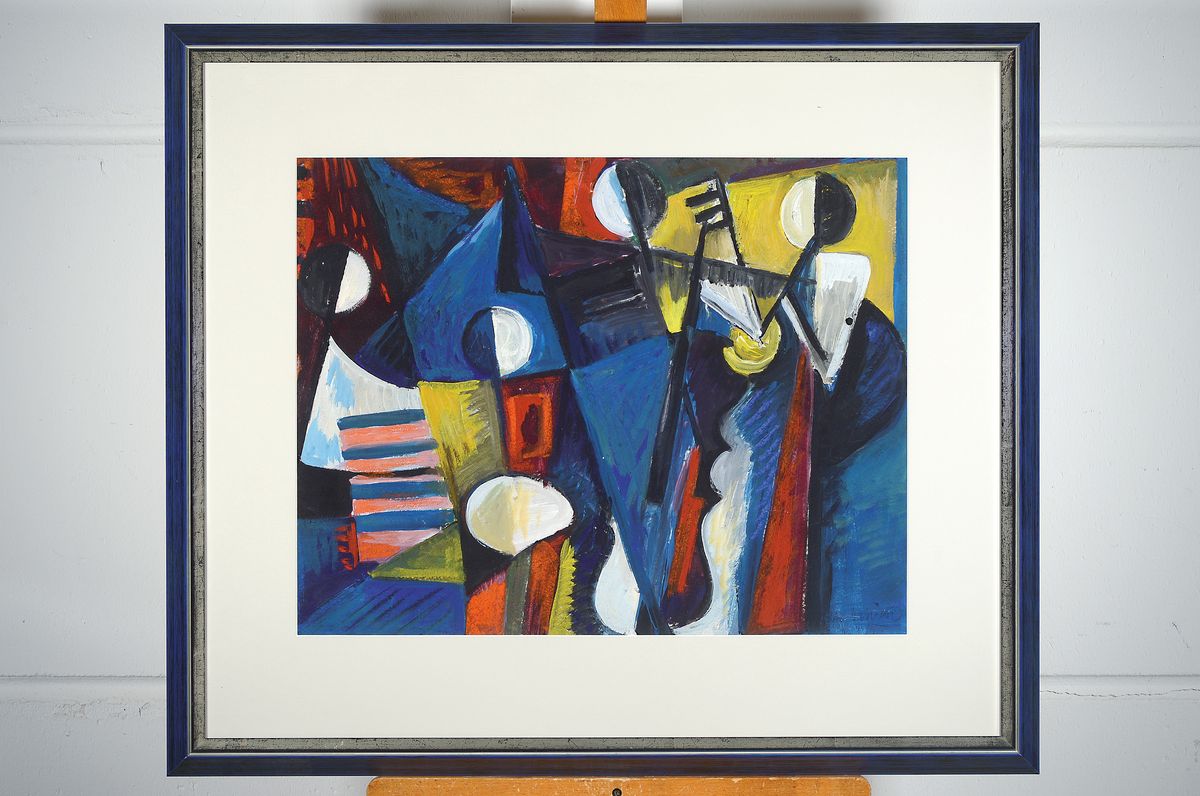 Detail k: Otto Ditscher, 1903 Neuhofen-1987, Jazz, Gouache auf Papier, rechts unten signiert und dat. 19 ? 5, ca. 47x60cm, PP, u.Gl., R. ca. 74x86cm