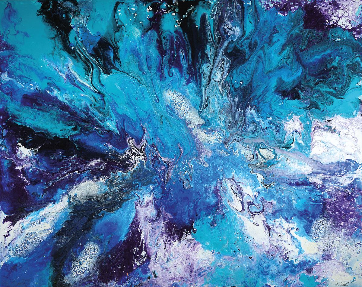 Marion Schmidt, geb. 1963 Eschwege, Ocean Blue, Acryl auf Lwd, signiert, ca. 80x100cm