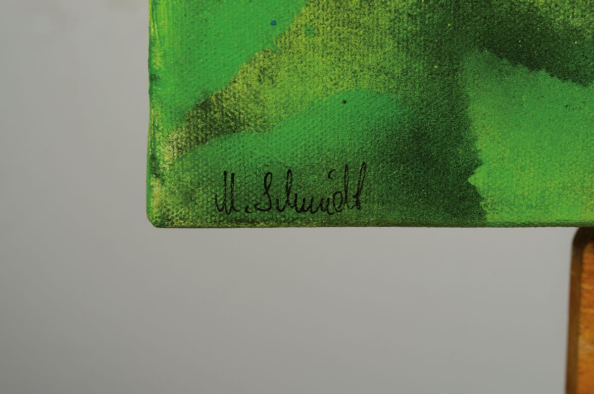 Detail c: Marion Schmidt, geb. 1963 Eschwege, Sunflower, Acryl/Lwd, links unten signiert, ca. 70x70cm