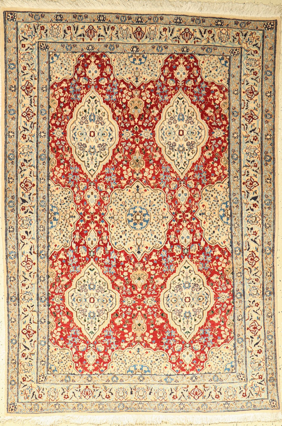 Nain fein, Persien, ca. 50 Jahre, Korkwollemit Seide, ca. 170 x 115 cm, EHZ: 2